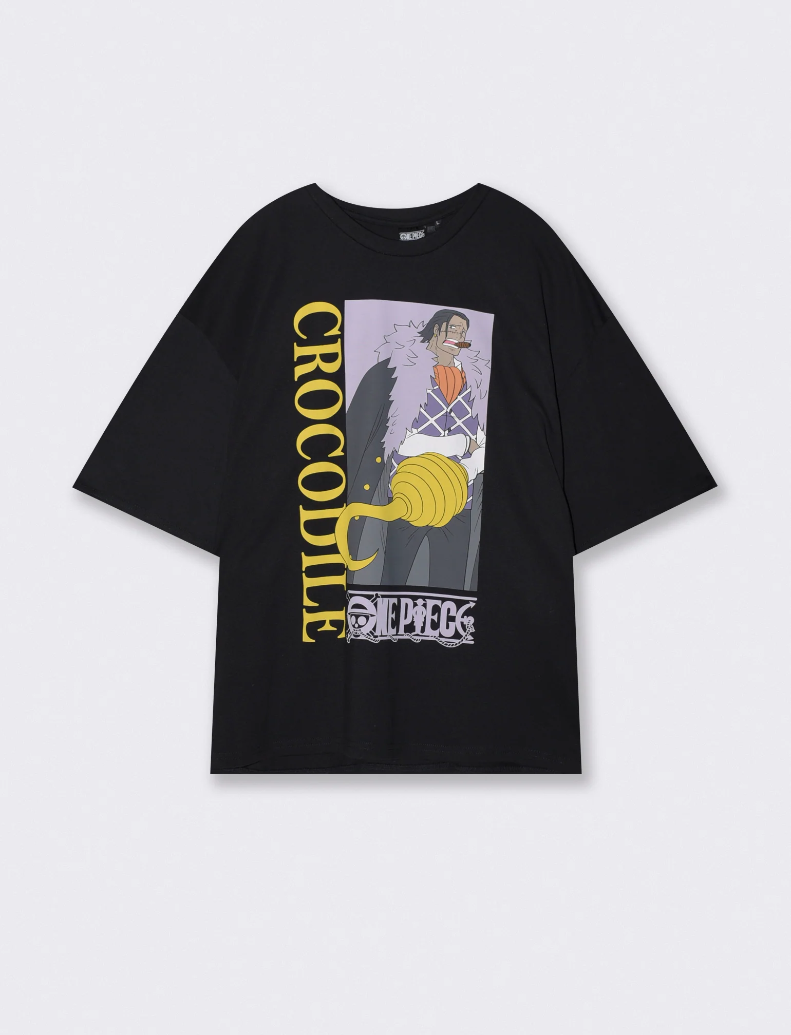 T-shirt One Piece in cotone girocollo - Nero - Image 3
