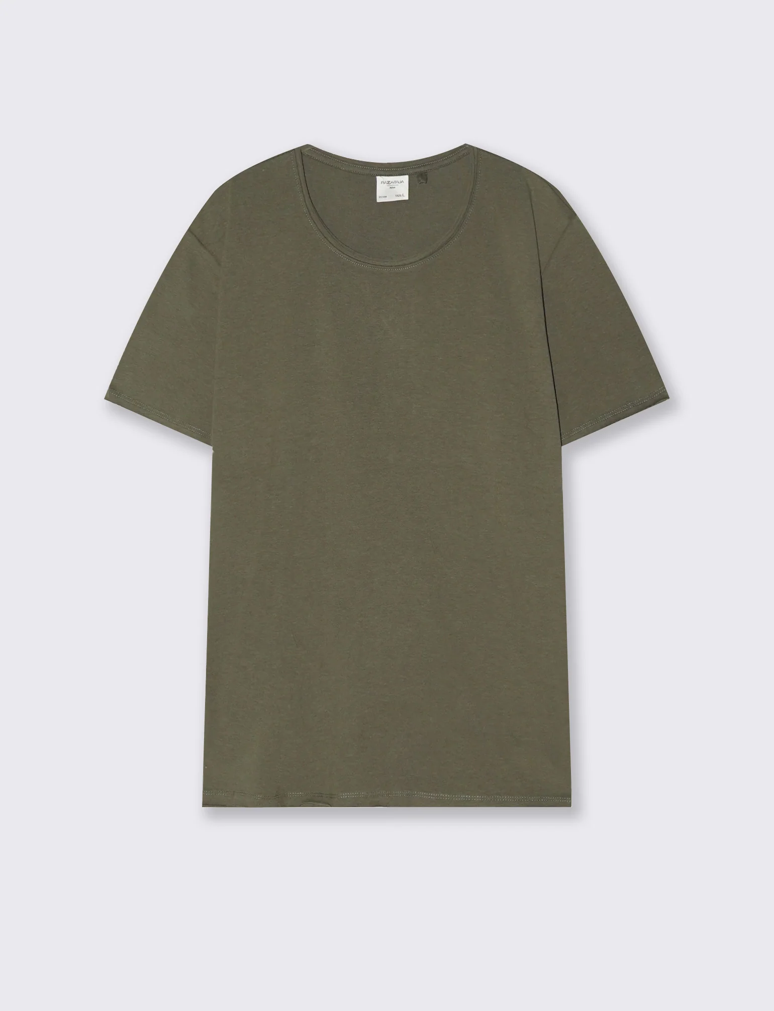 T-shirt Orli regular fit con orli vivi - Verde kaki