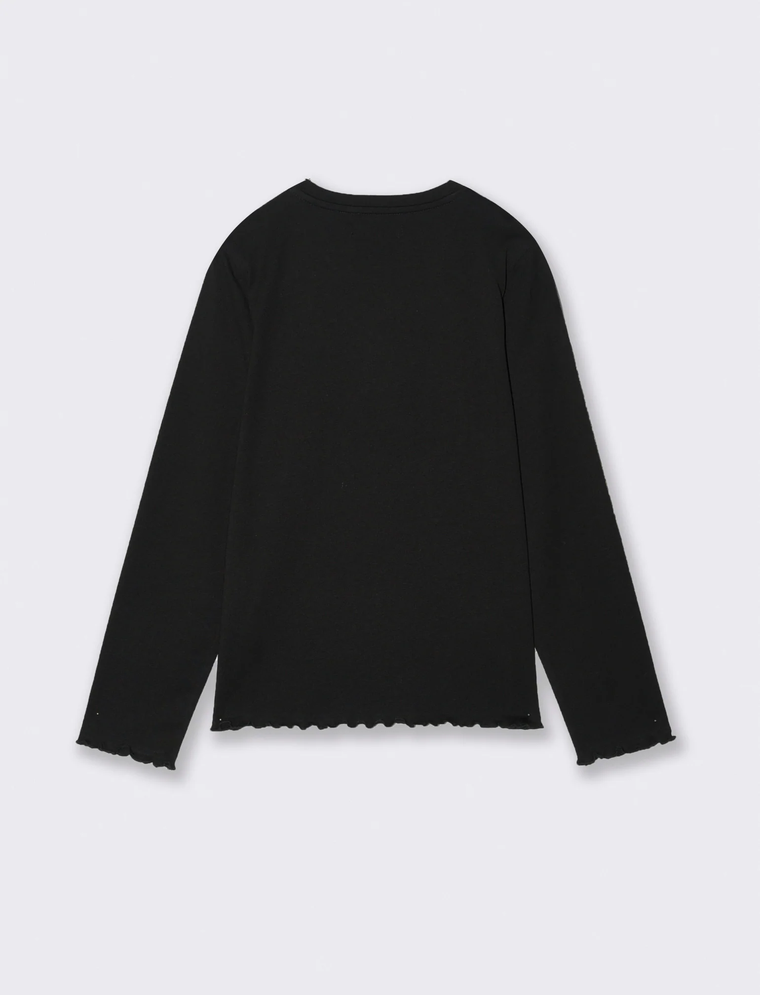 T-shirt orlo ondulato - Nero - Image 4