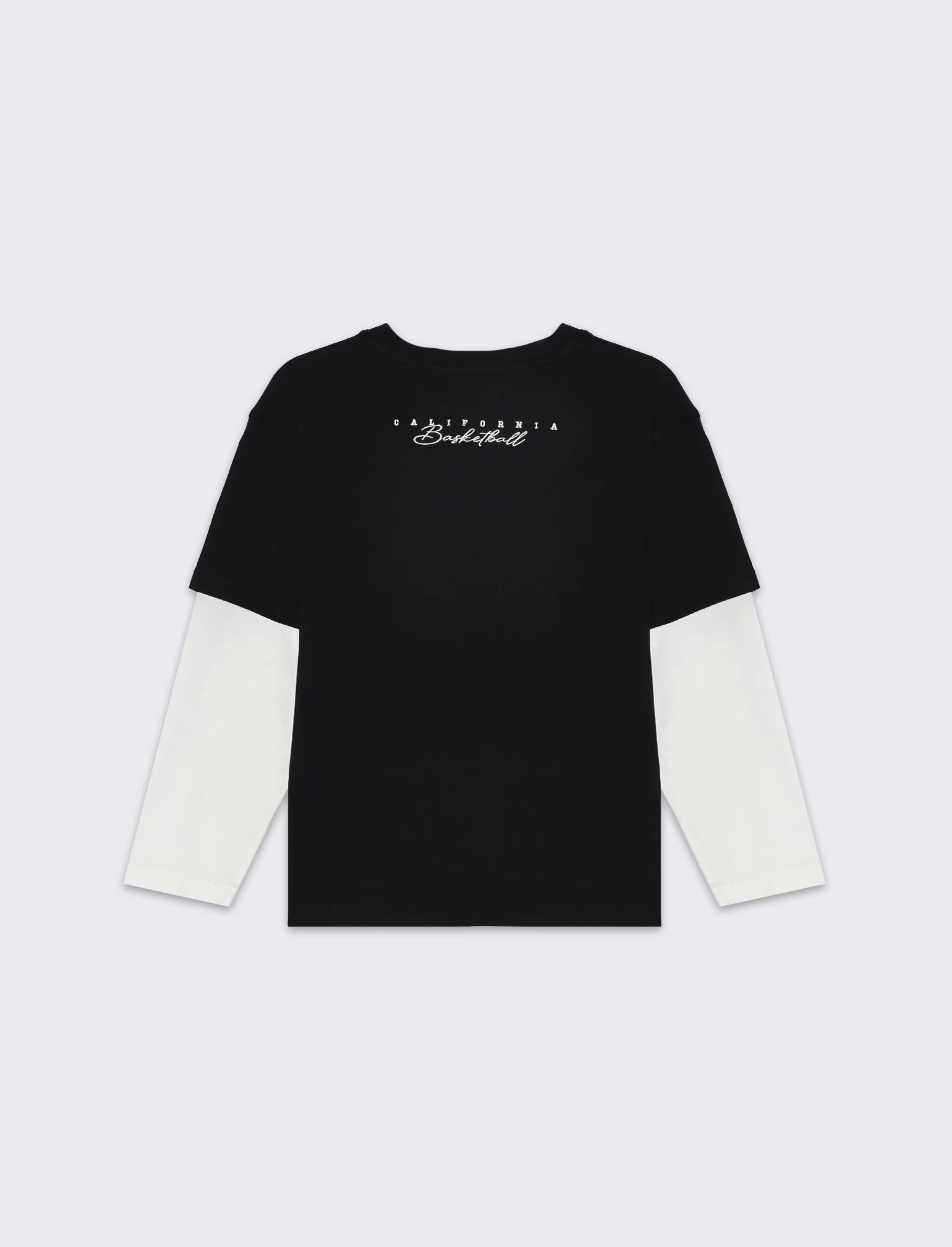 T-shirt over doppia manica da bambino - Nero - Image 4