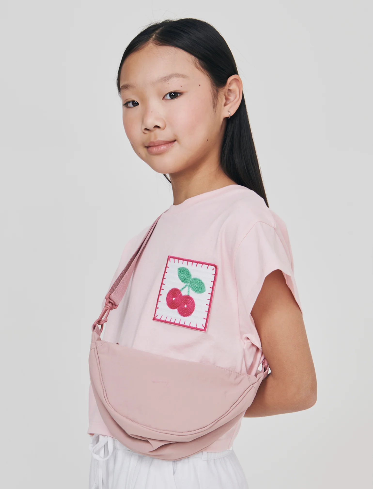 T-shirt Over in Cotone con Ricamo Crochet - Rosa - Image 6