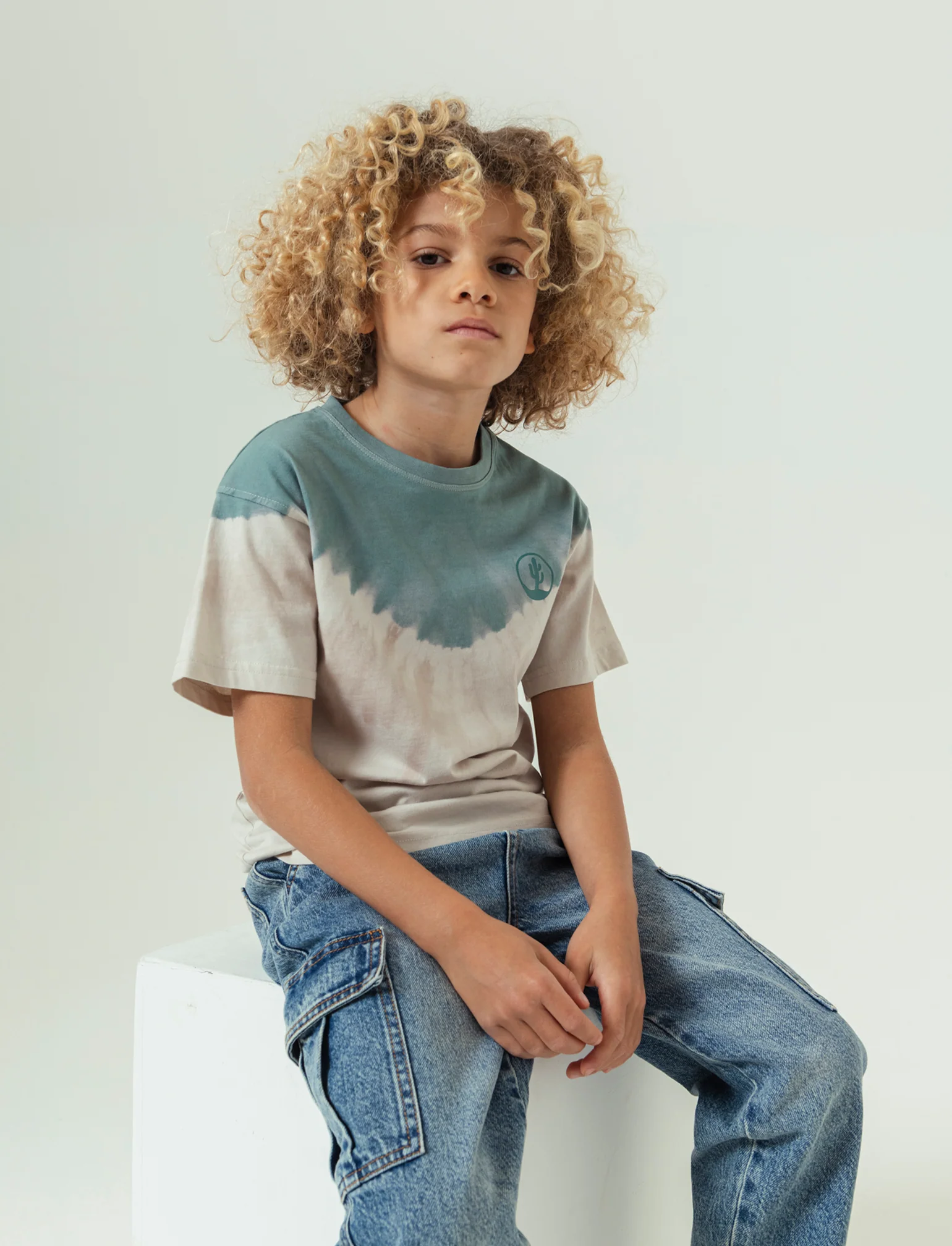 T-shirt over size da bambino - Beige