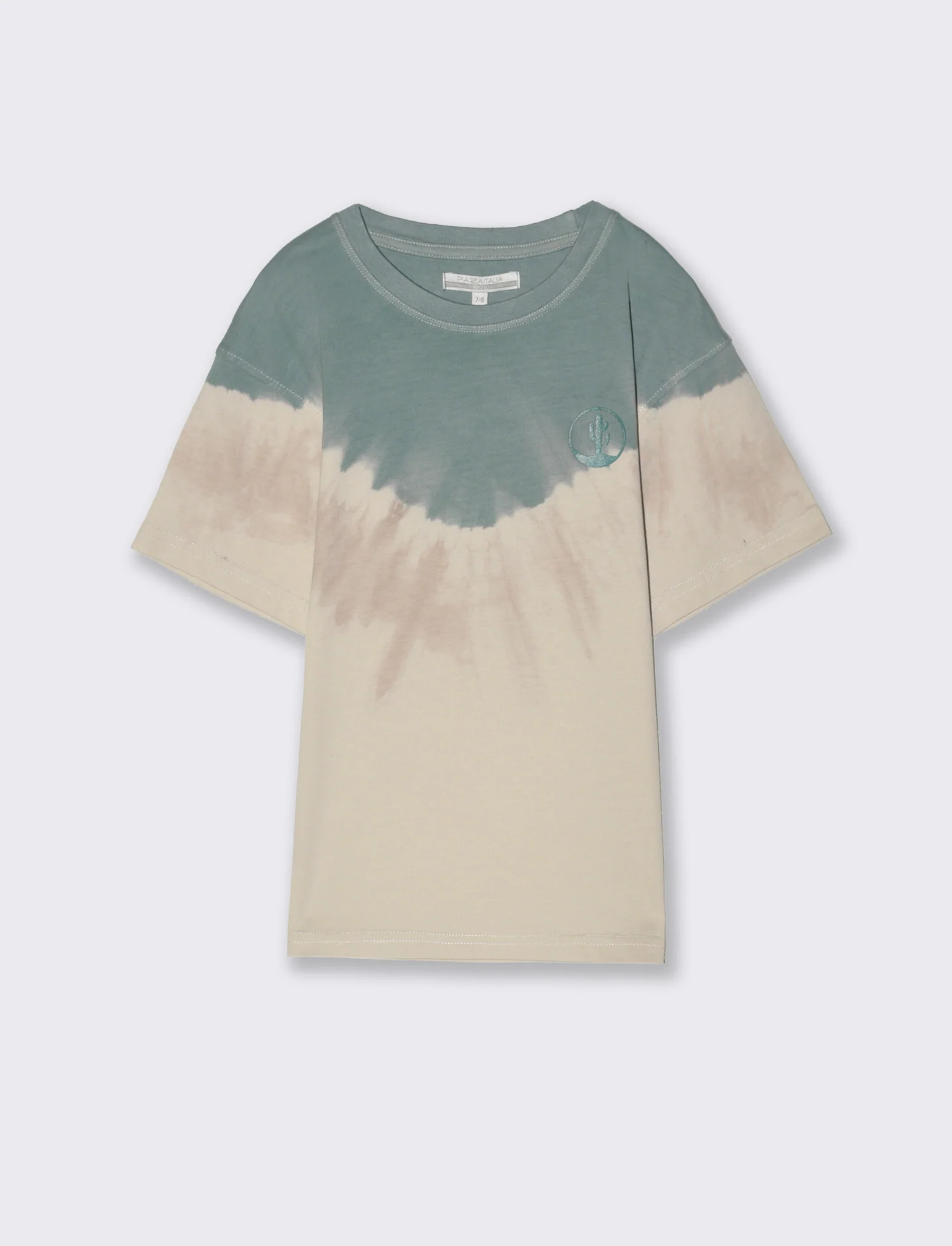 T-shirt over size da bambino - Beige - Image 2