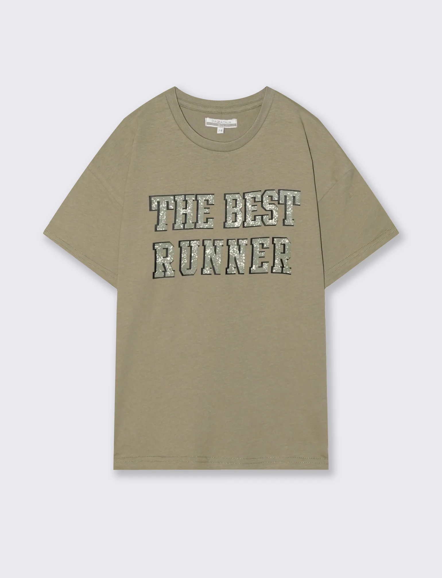 T-shirt oversize in jersey con stampa - Grigio mastice