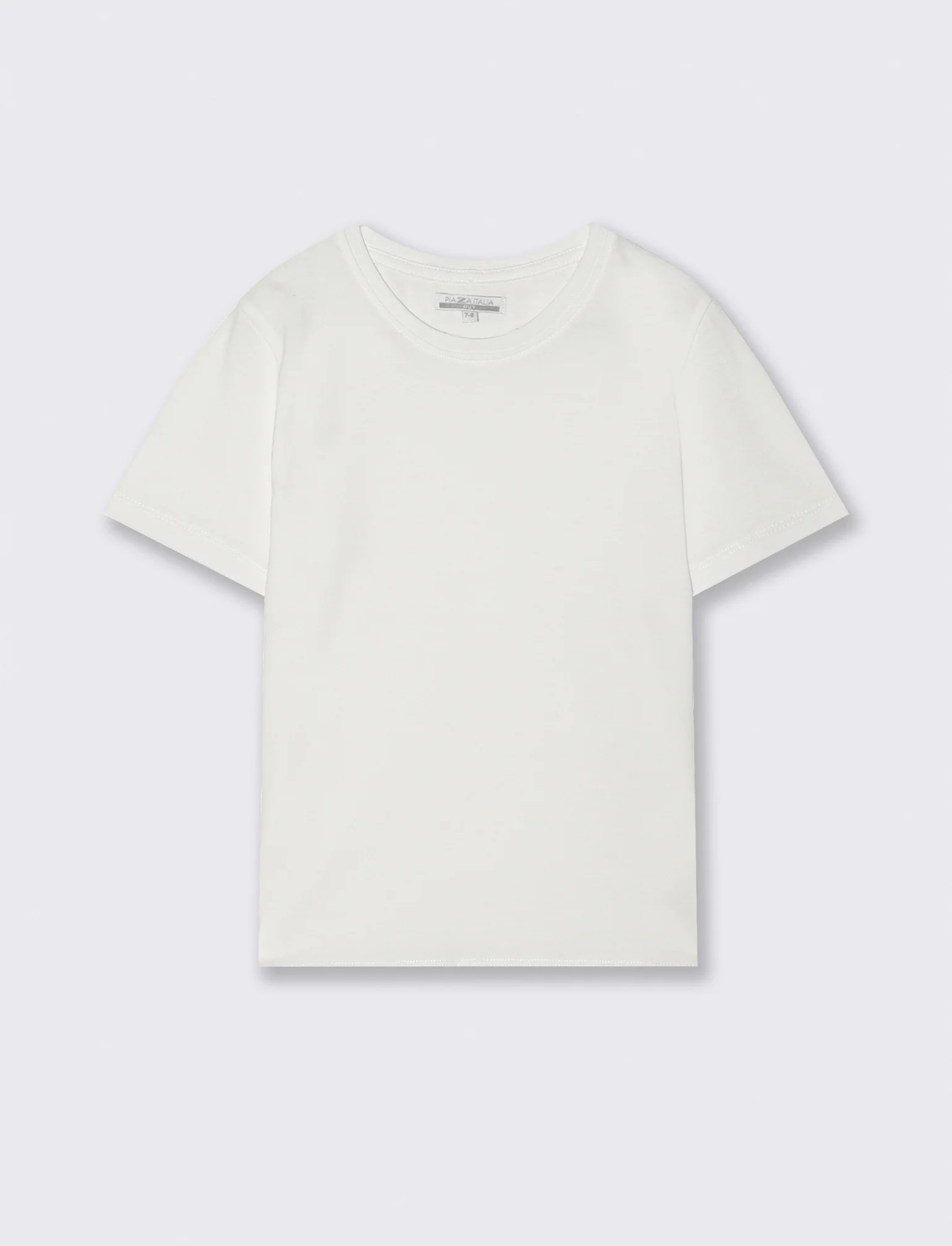 T-shirt piquet girocollo mezza manica - Bianco