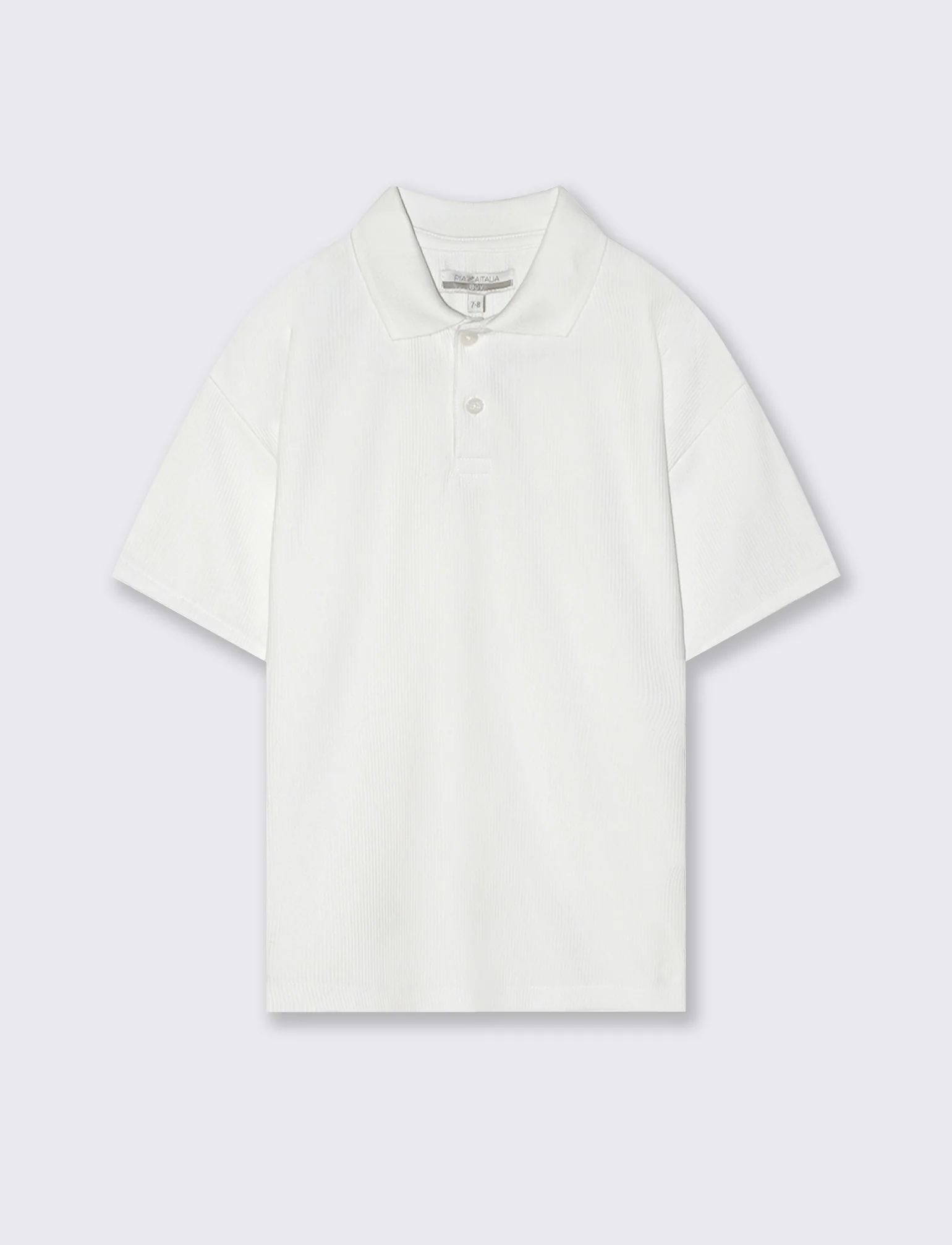 T-shirt polo in coste casual e stilosa - Bianco