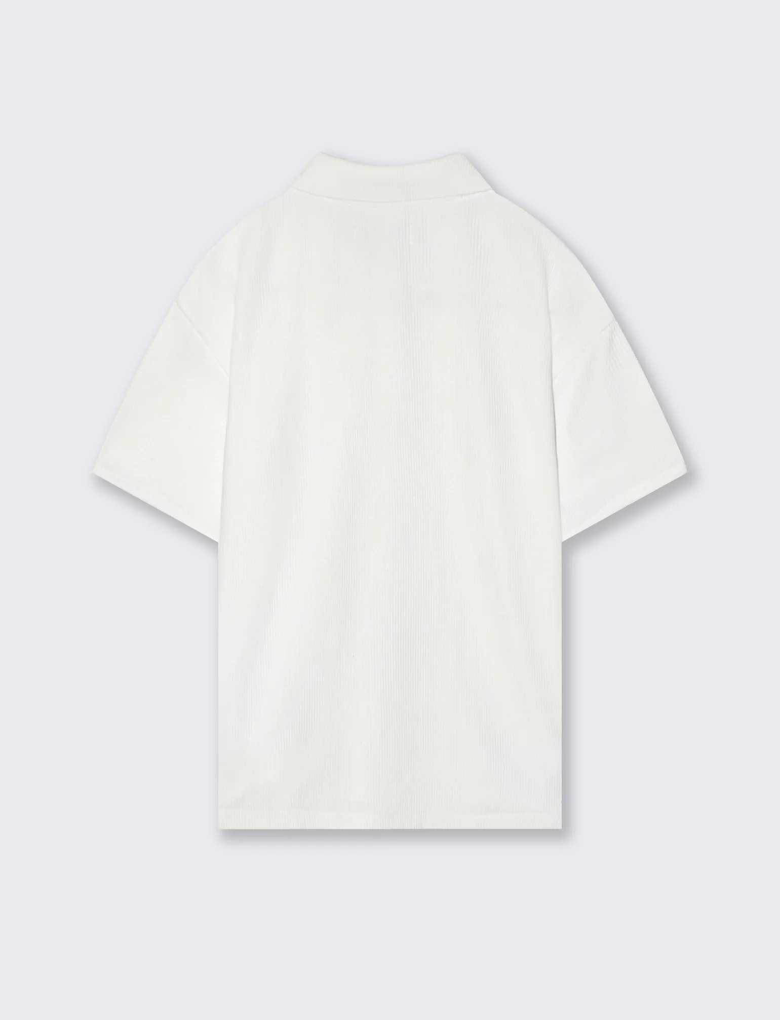 T-shirt polo in coste casual e stilosa - Bianco - Image 2