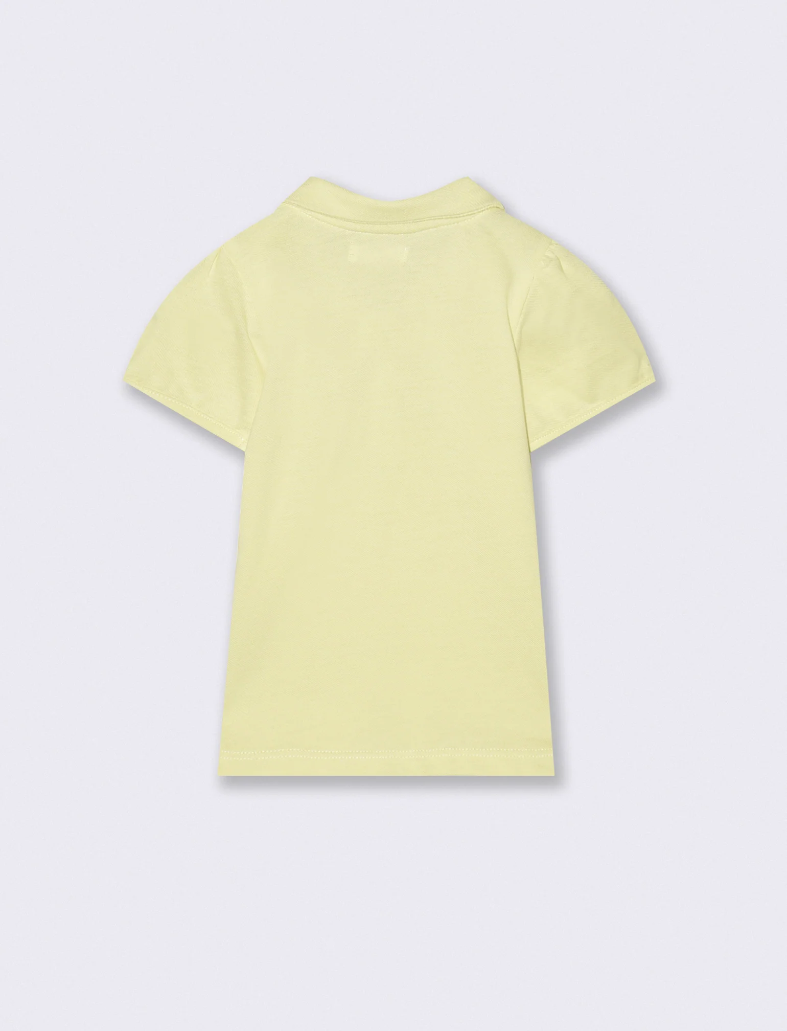 T-shirt polo in piquet con colletto - Giallo - Image 2