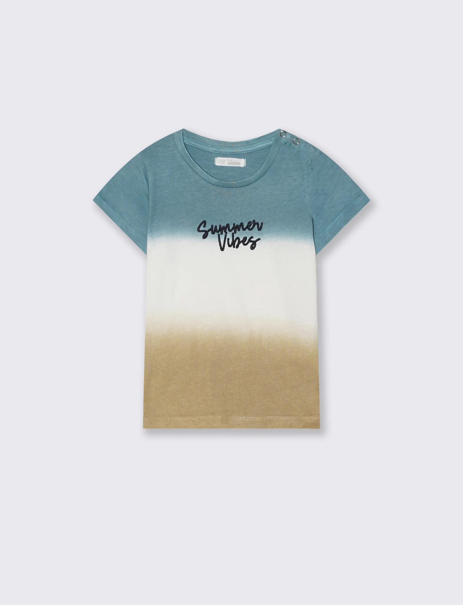 T-shirt polo manica corta a righe - Blu