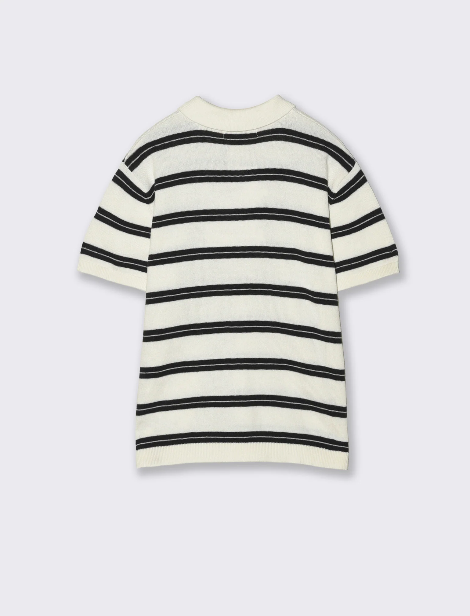 T-shirt polo rigata in maglia cotone - Righe - Image 2