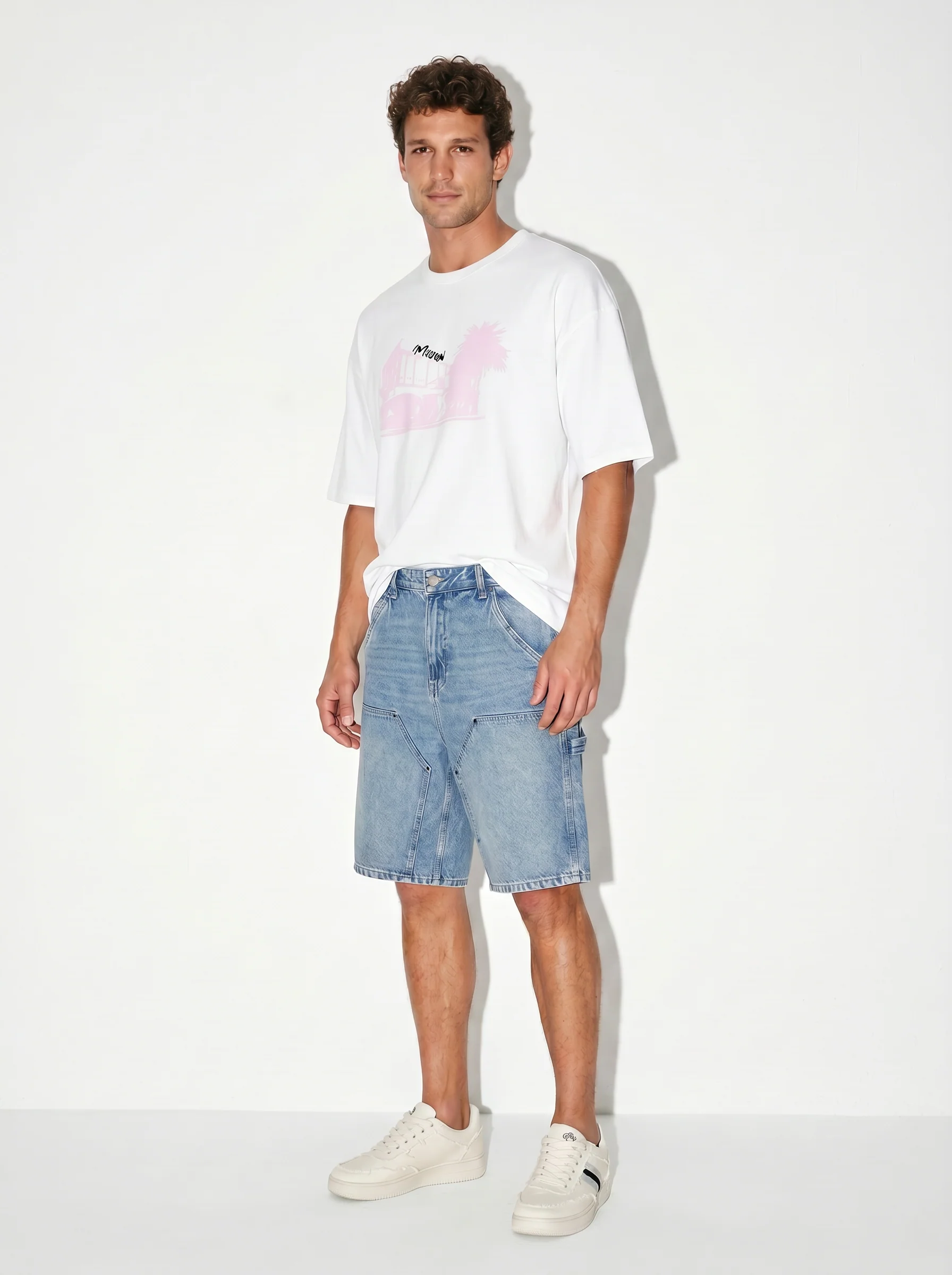 T-shirt puff e ricamo a contrasto - Bianco - Image 2