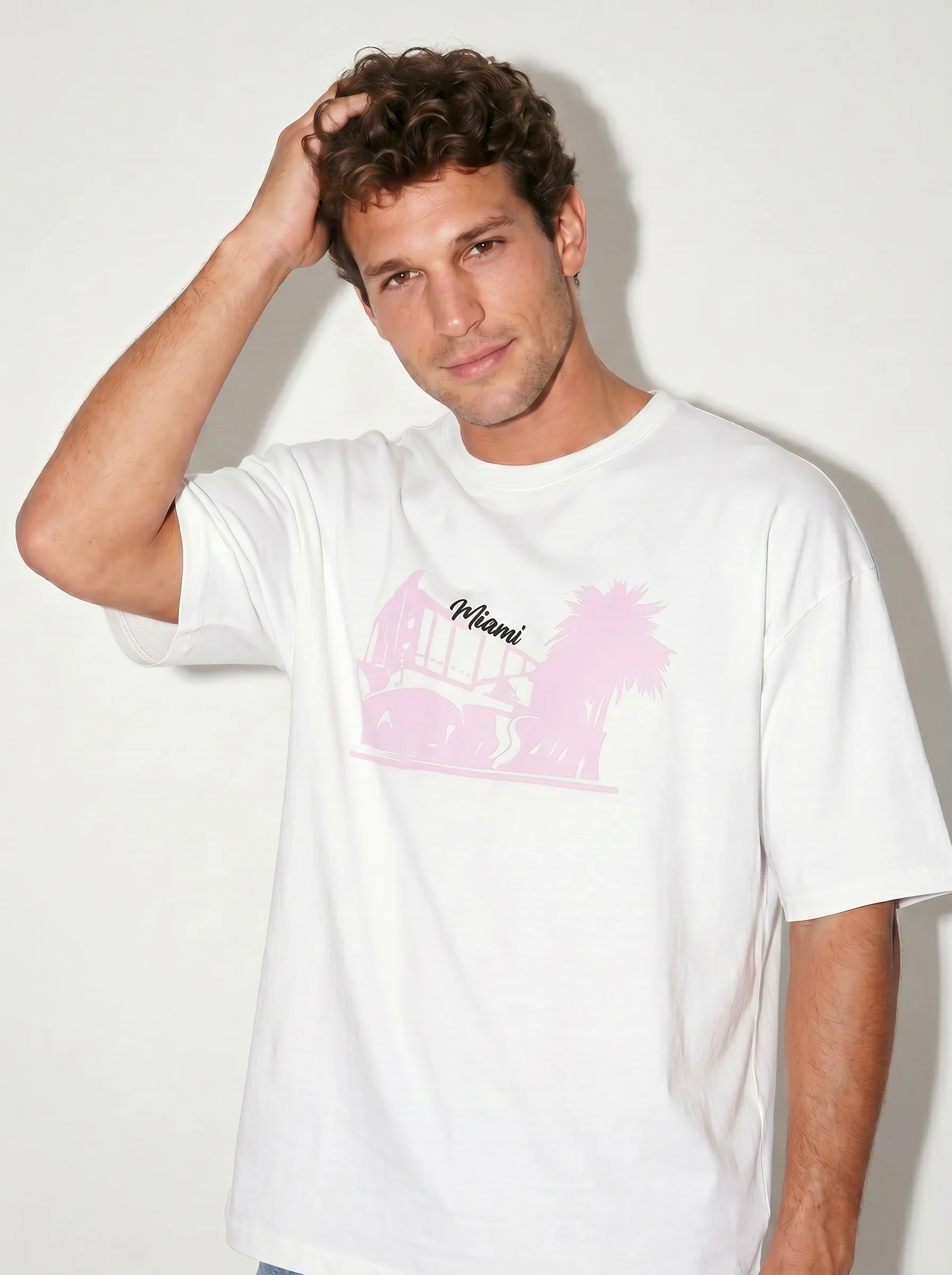 T-shirt puff e ricamo a contrasto - Bianco - Image 3