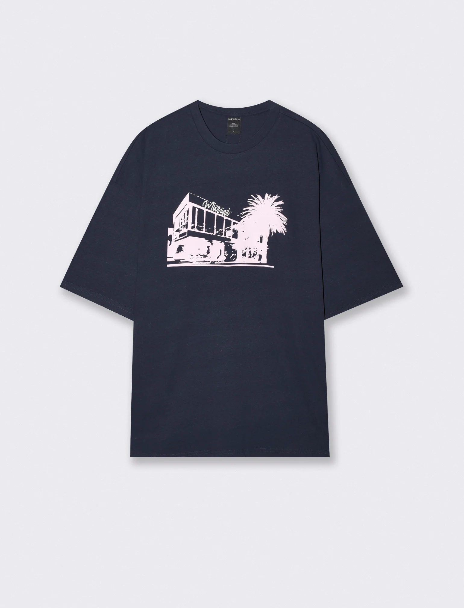 T-shirt puff e ricamo a contrasto - Blu - Image 2