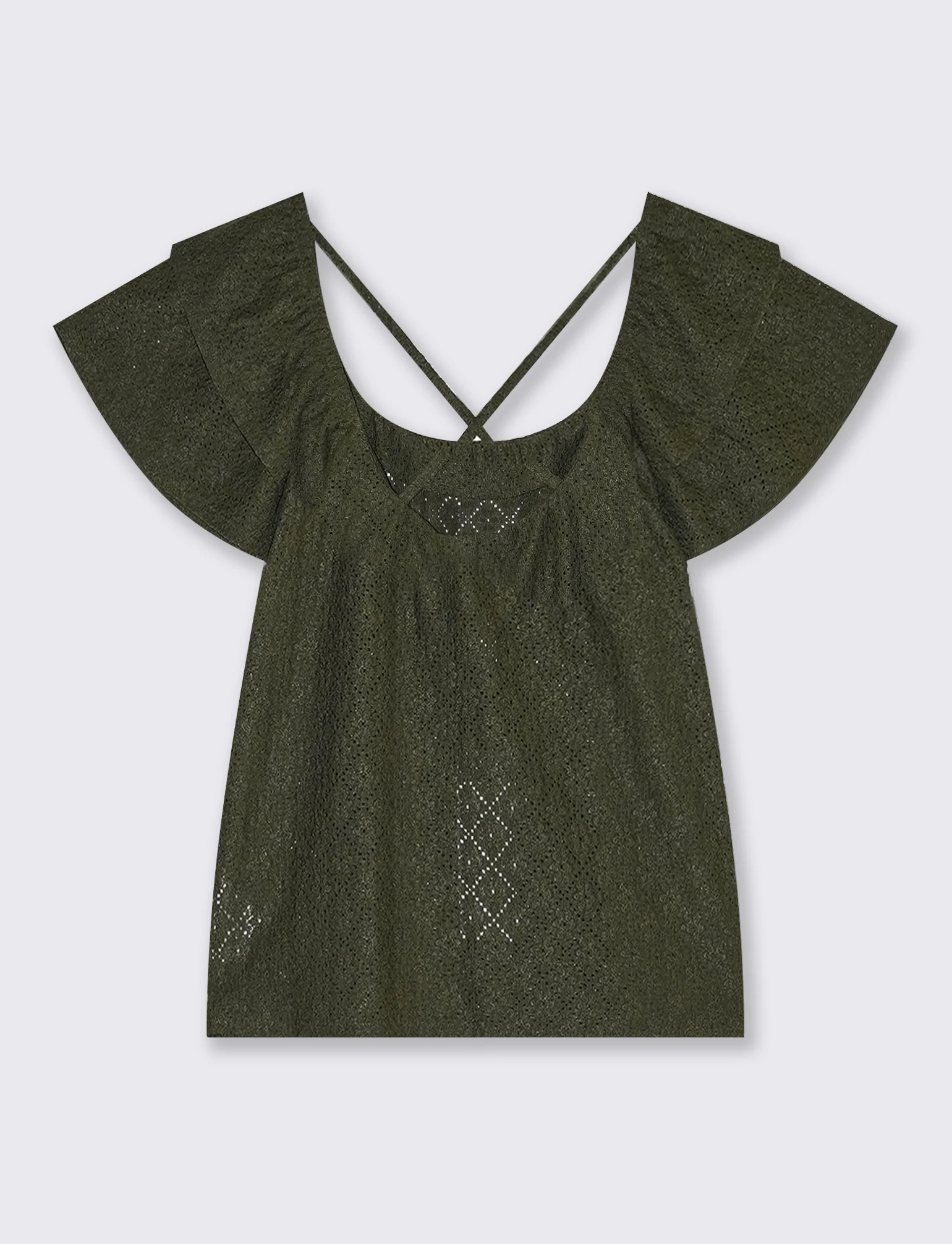 T-Shirt Raglan con Laccetti Retro - Kaky 1 - Image 2