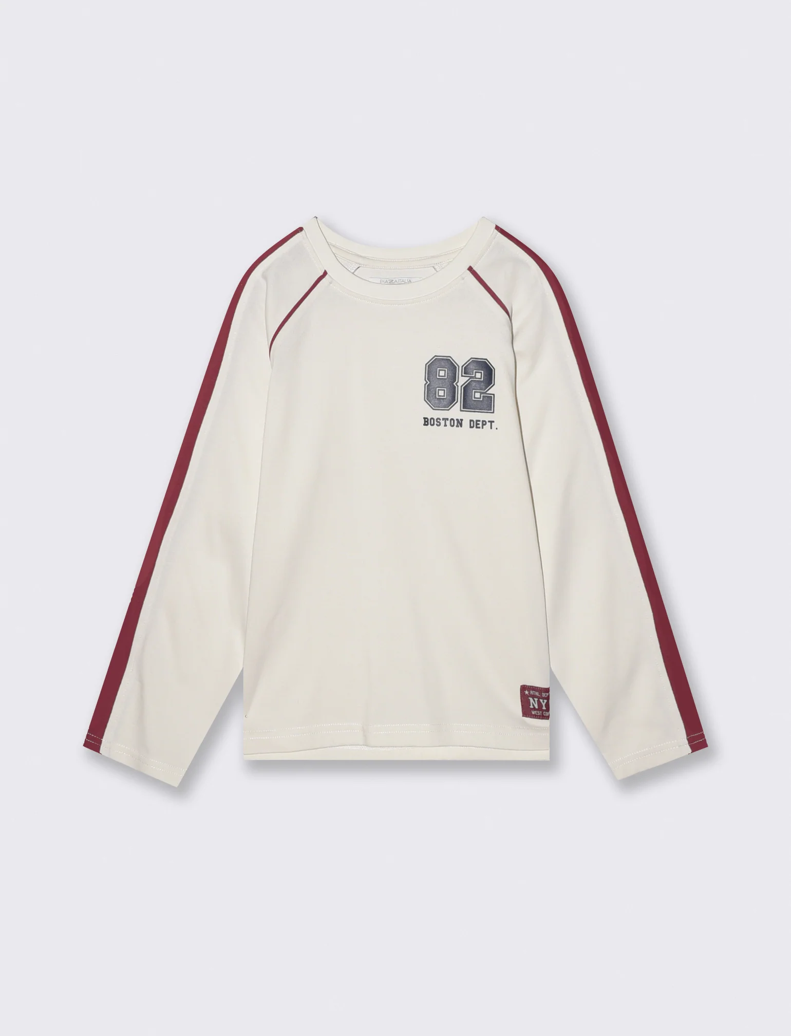 T-shirt raglan in jersey polycotone - Bianco latte
