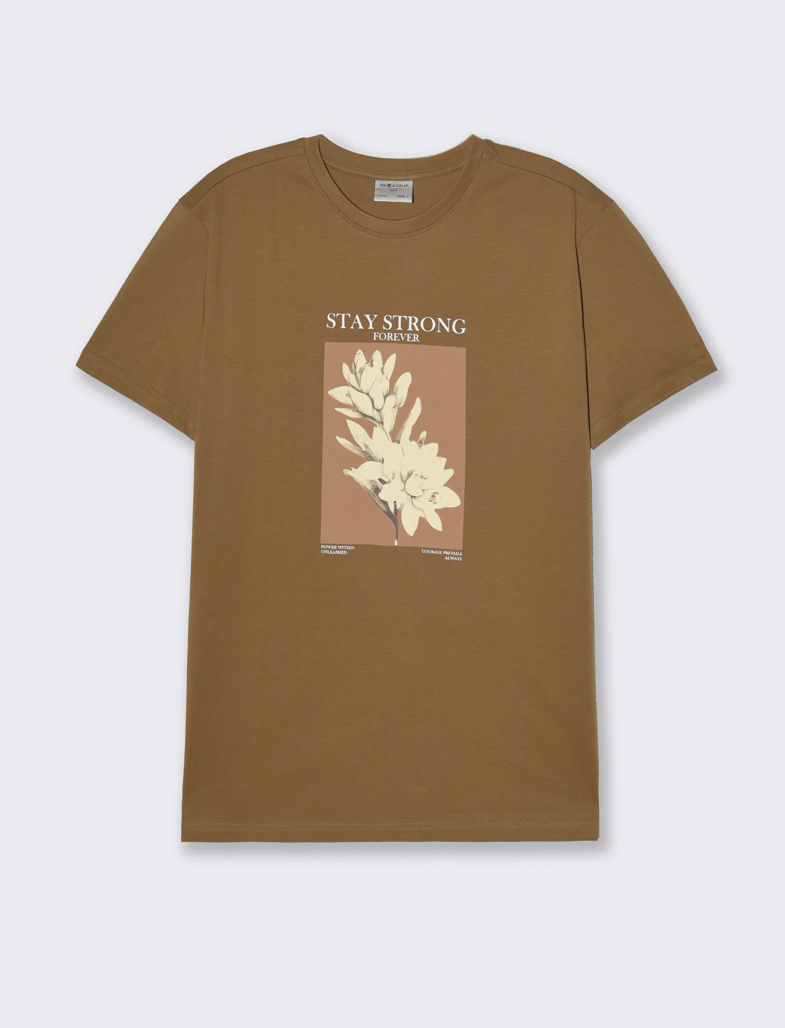 T-shirt regular fit con stampa da uomo - Grigio fango - Image 2