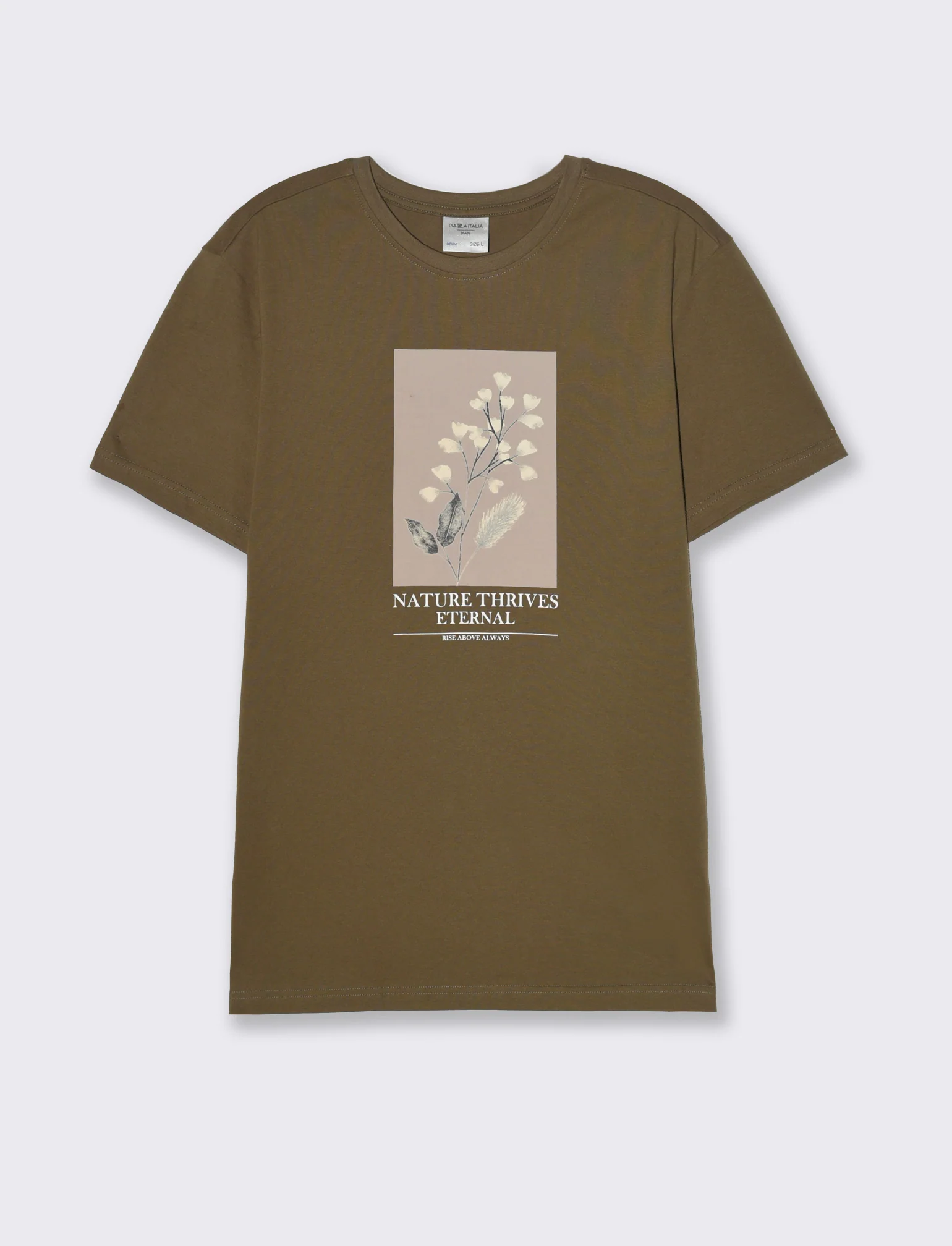 T-shirt regular fit con stampa da uomo - Verde kaki - Image 4