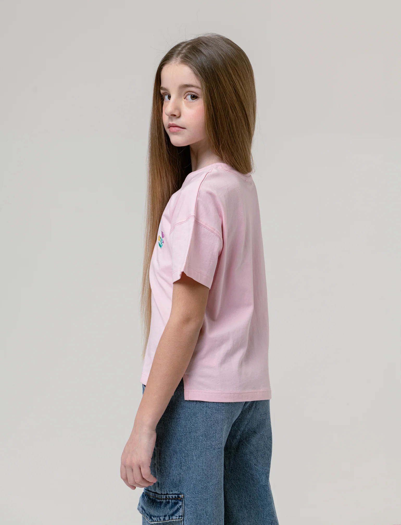 T-shirt regular mezza manica da bambina - Rosa - Image 2