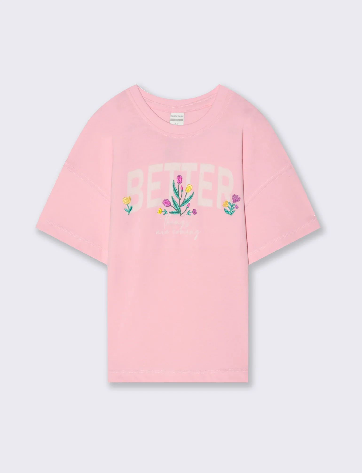 T-shirt regular mezza manica da bambina - Rosa - Image 4