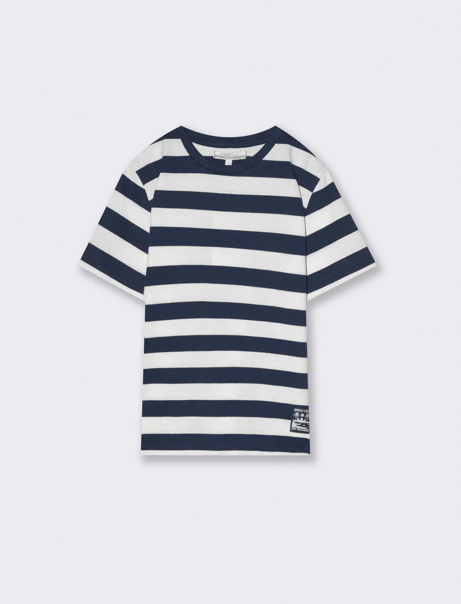 T-shirt rigata da bambino - Blu