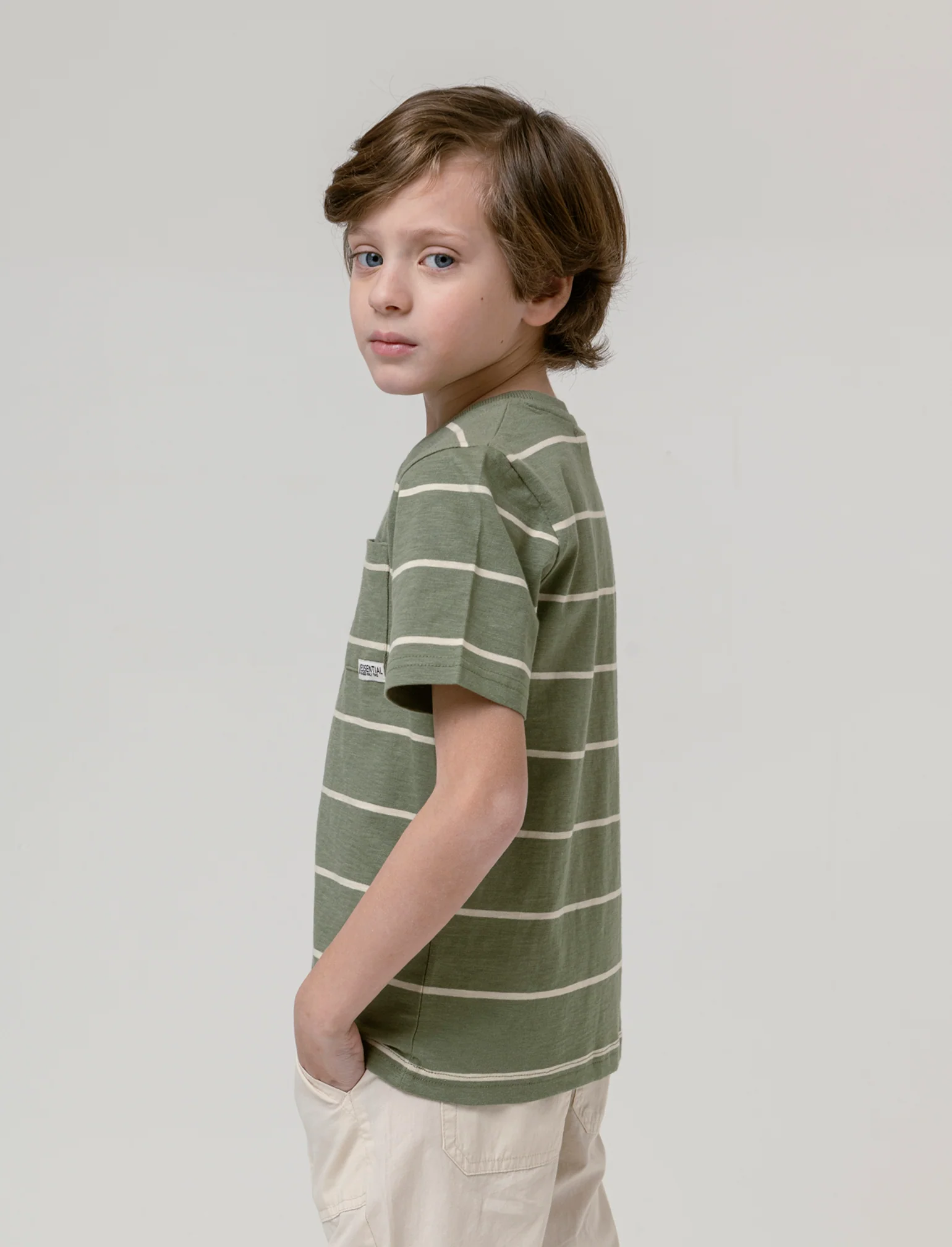 T-shirt rigato verde da bambino - Verde - Image 2