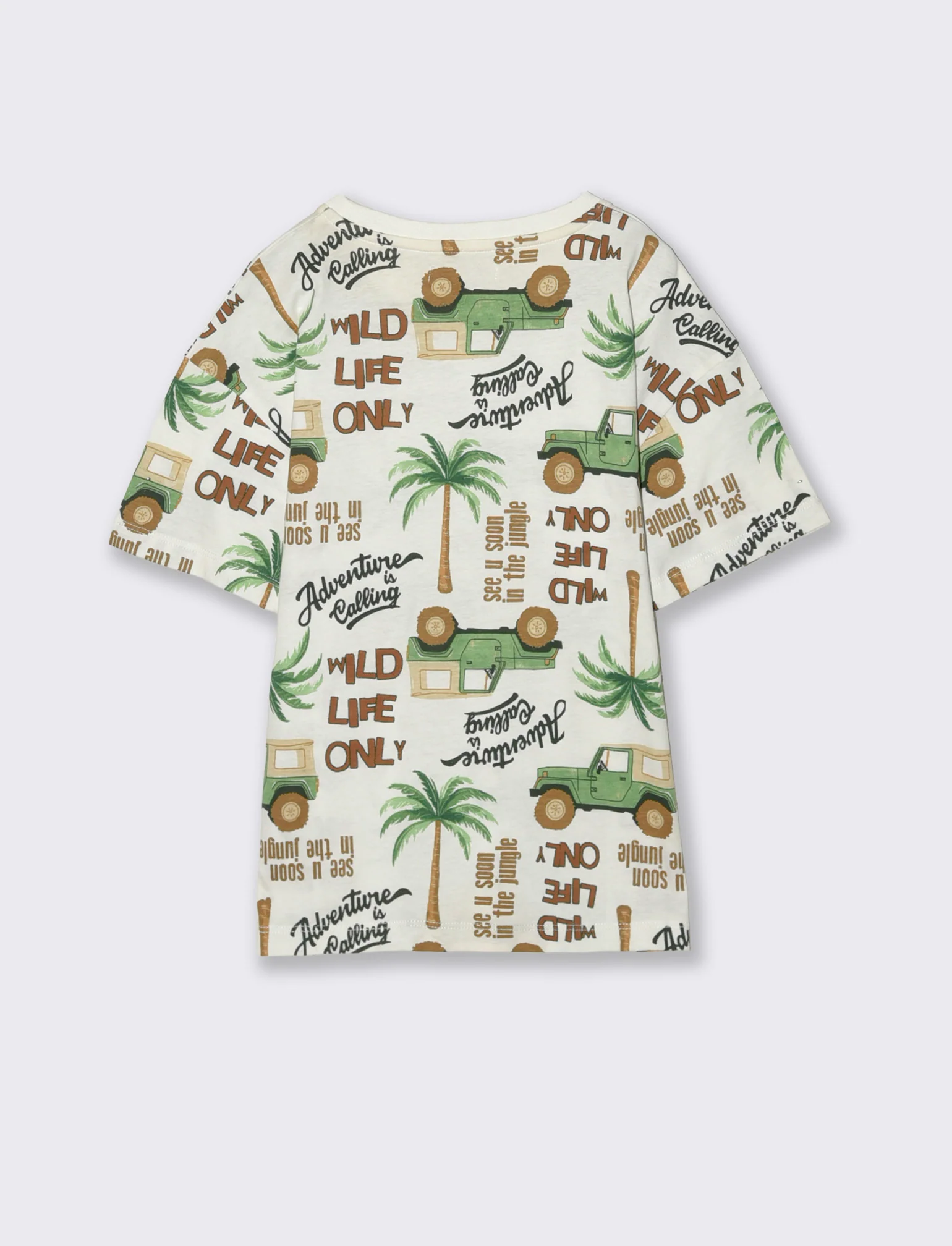 T-shirt safari mezza manica over - Bianco latte - Image 2