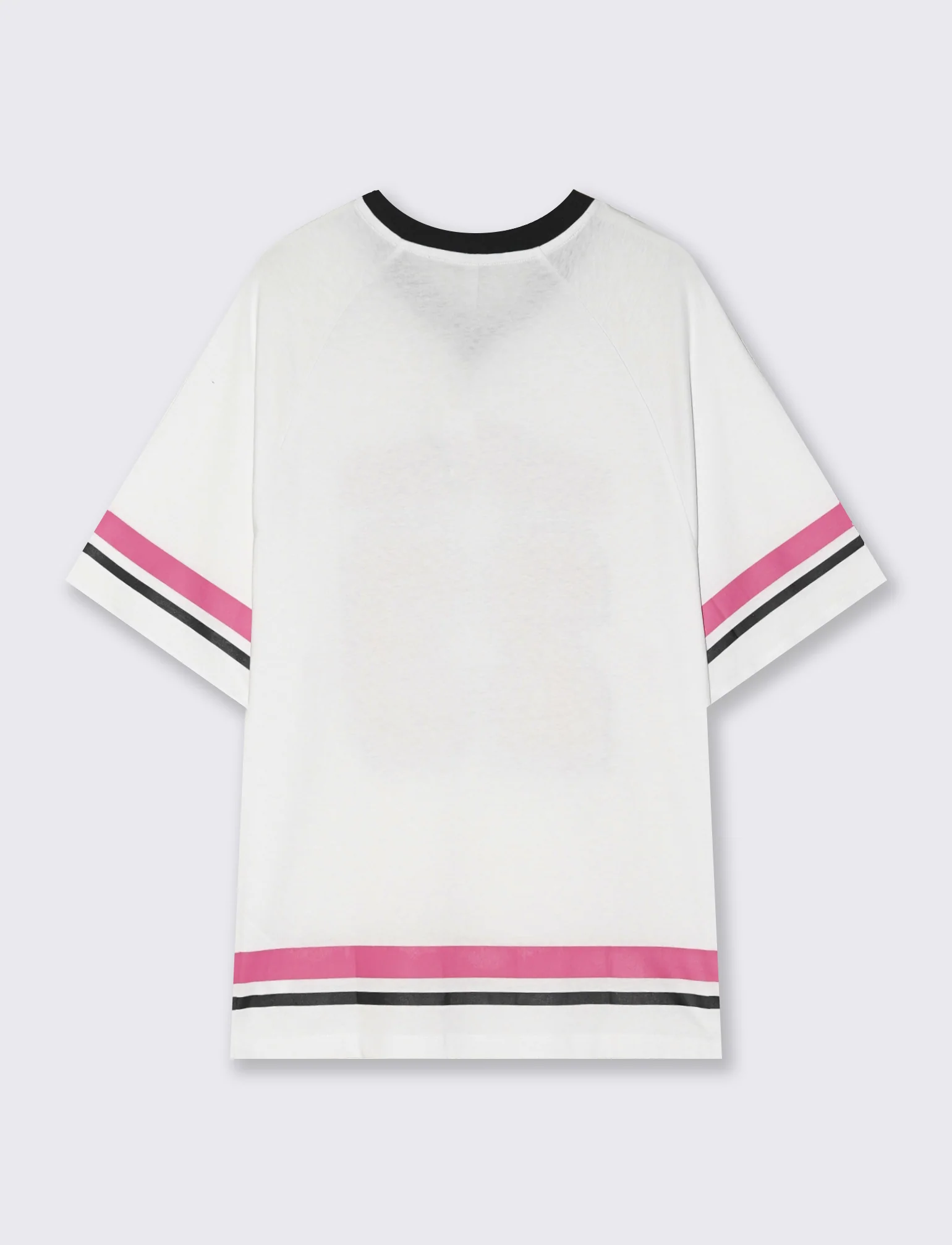 T-Shirt Scollo a V con Stampa - Bianco - Image 5