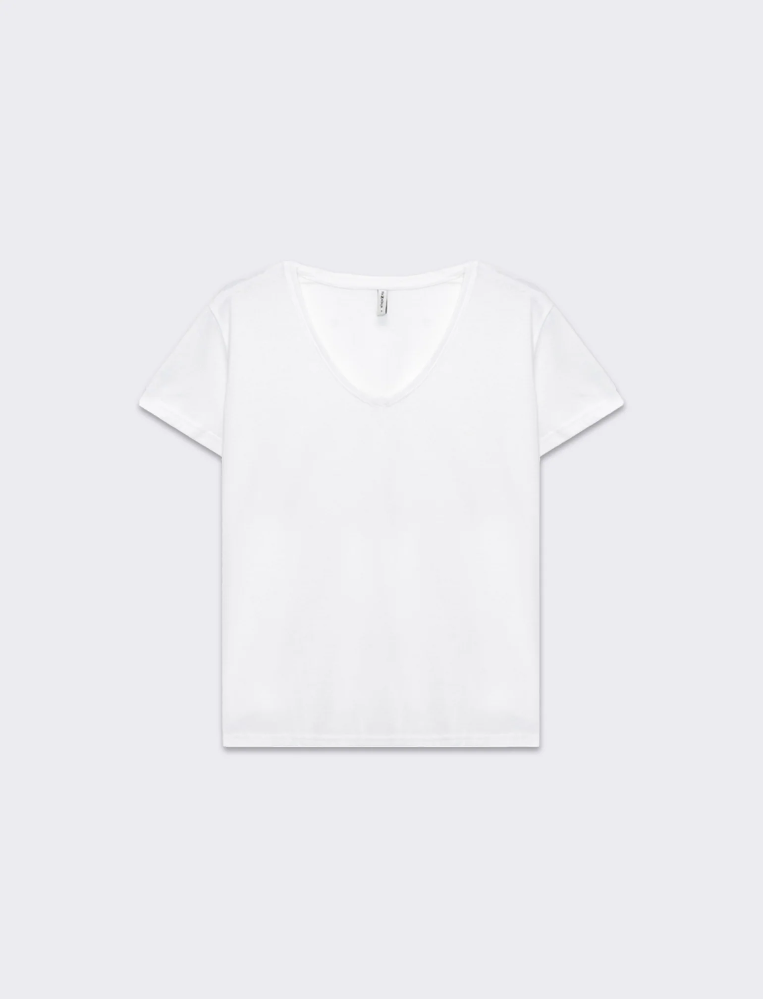 T-shirt scollo a v da donna - Bianco - Image 4
