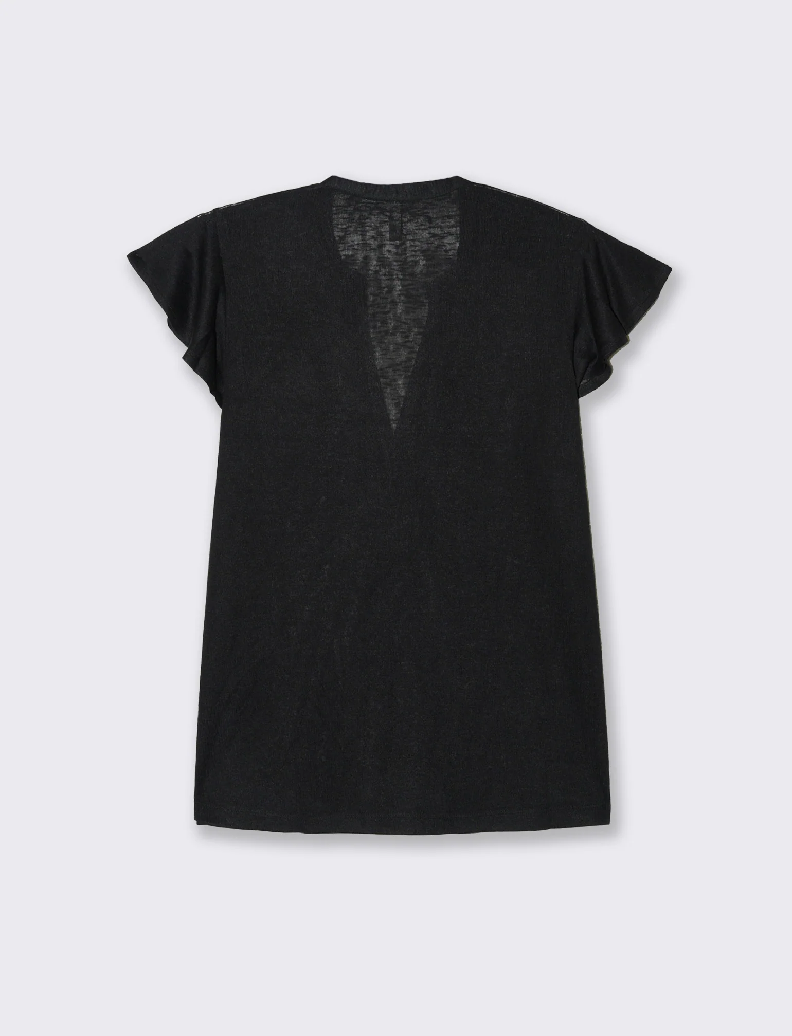 T-shirt scollo a v da donna - Nero - Image 2