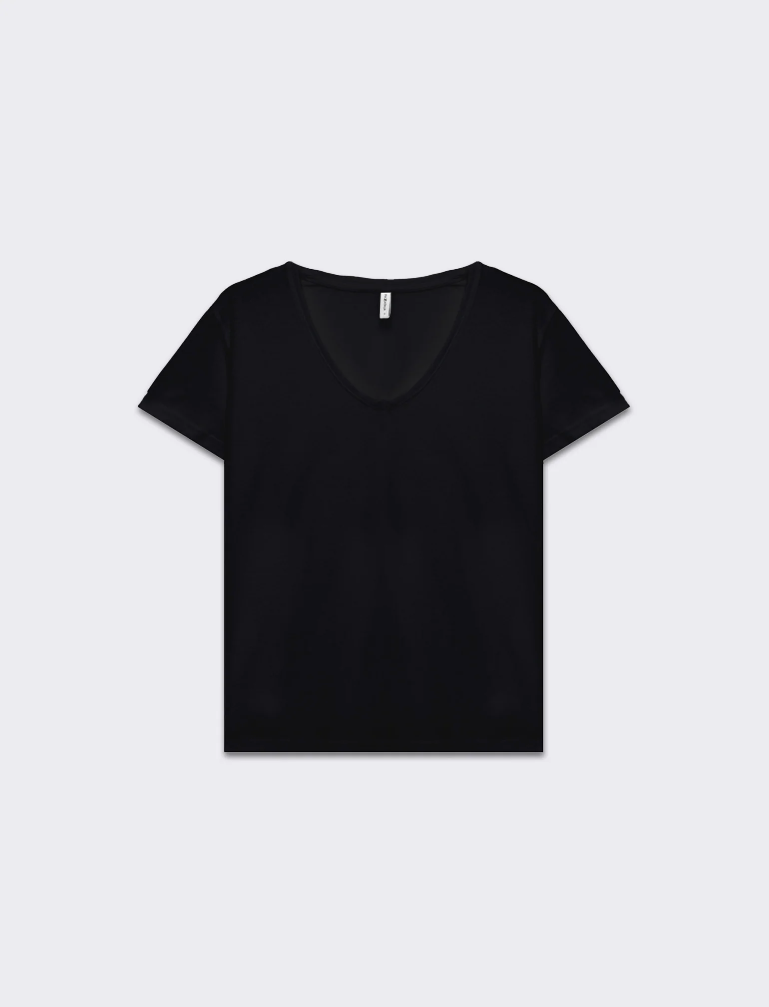 T-shirt scollo a v da donna - Nero - Image 4