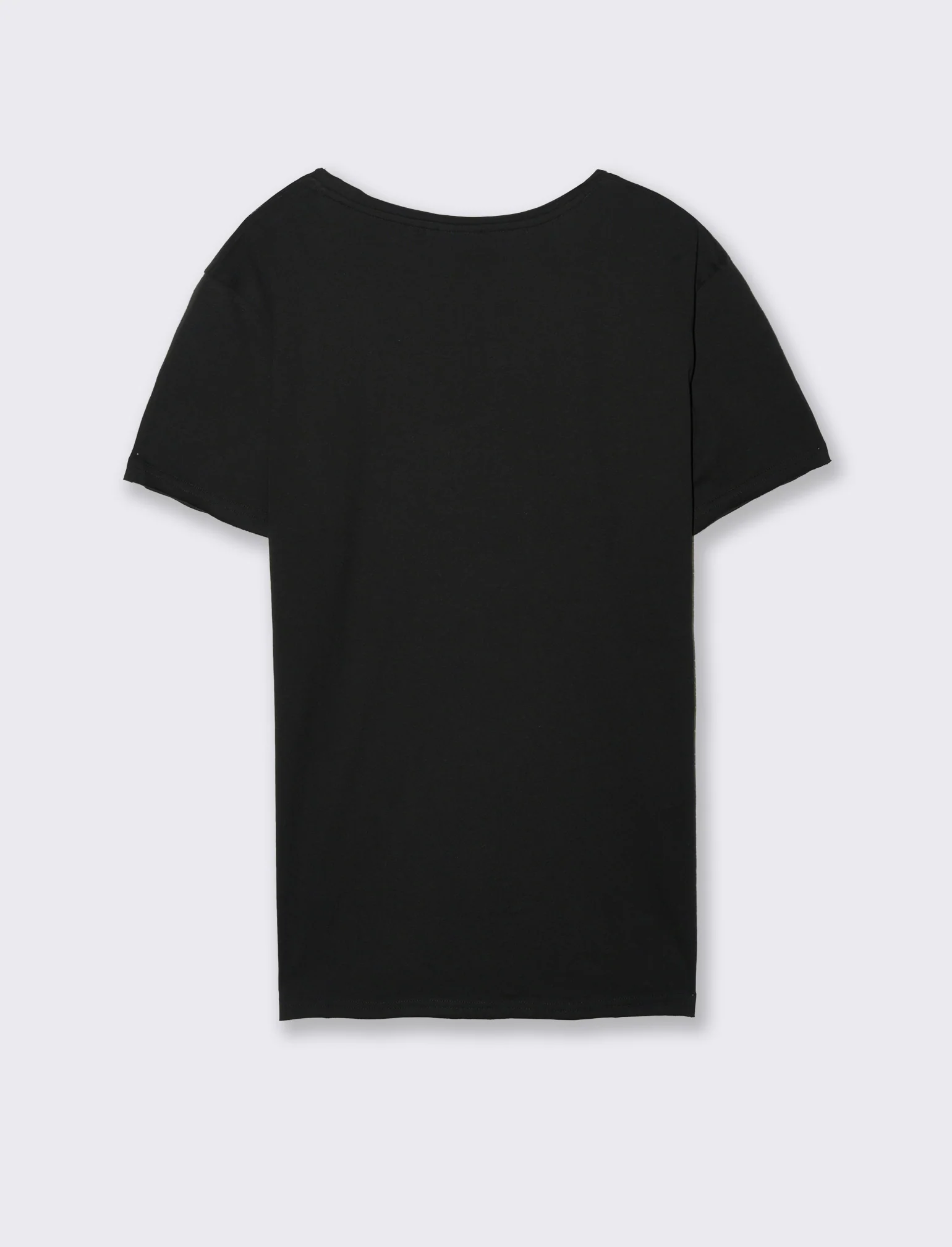 T-shirt scollo ampio regular fit da uomo - Nero - Image 5