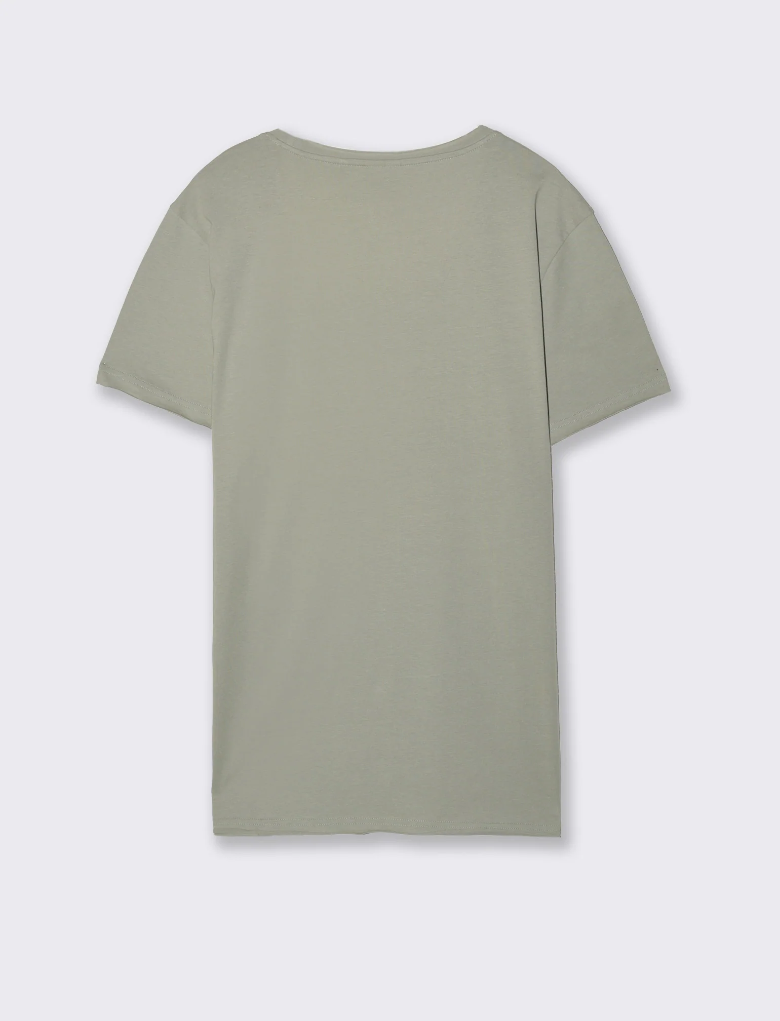 T-shirt scollo ampio regular fit da uomo - Verde - Image 2