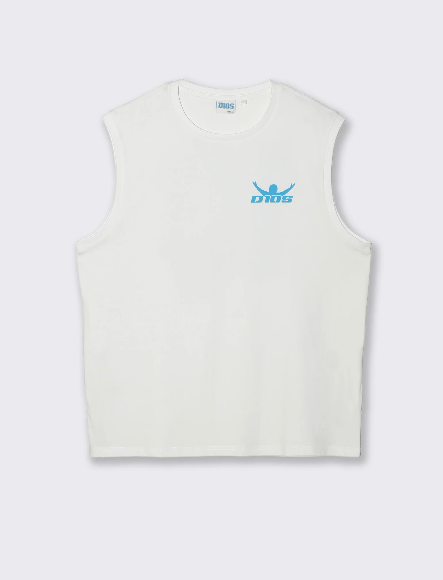 T-shirt senza maniche con stampa D10S - Bianco