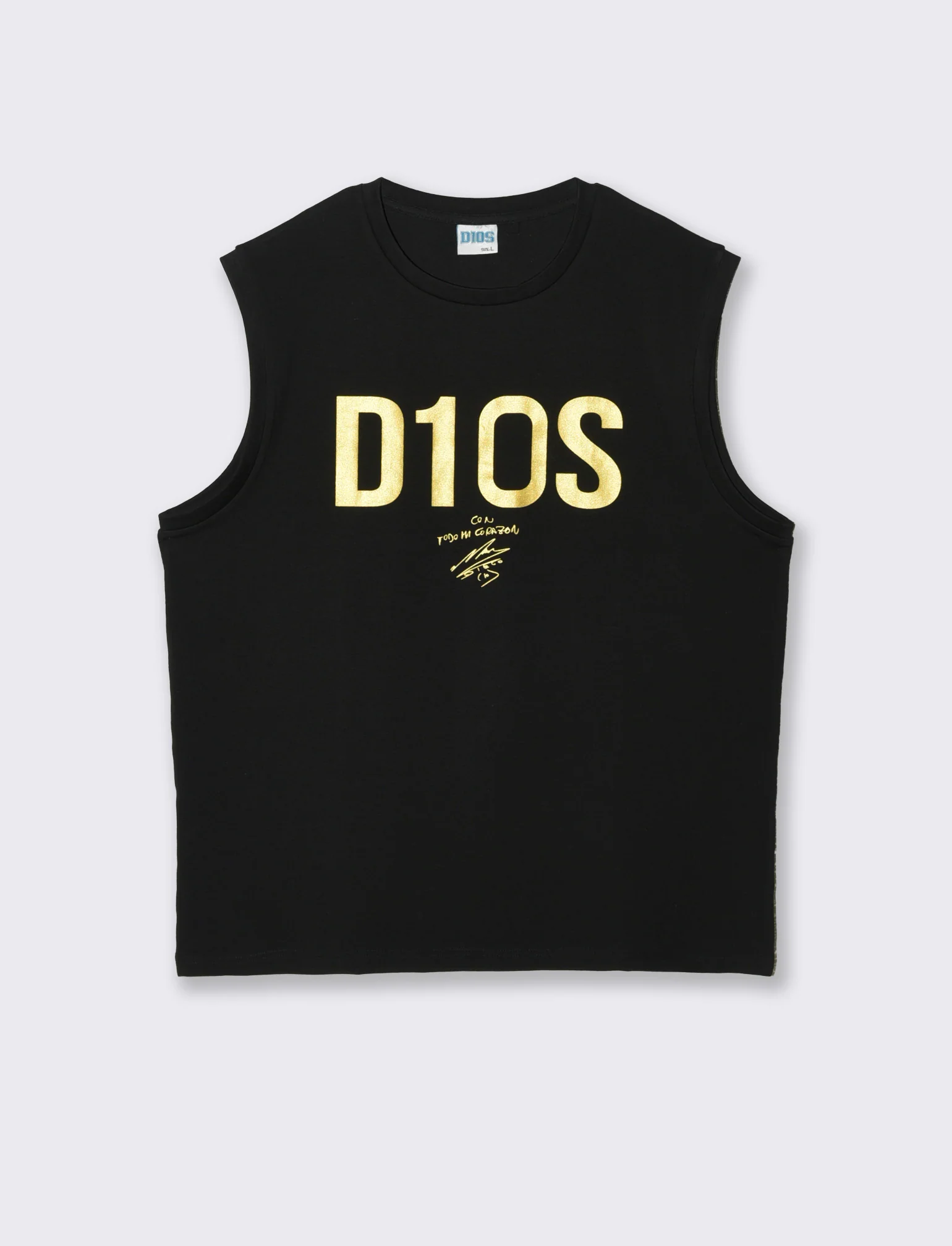 T-shirt senza maniche con stampa D10S - Nero