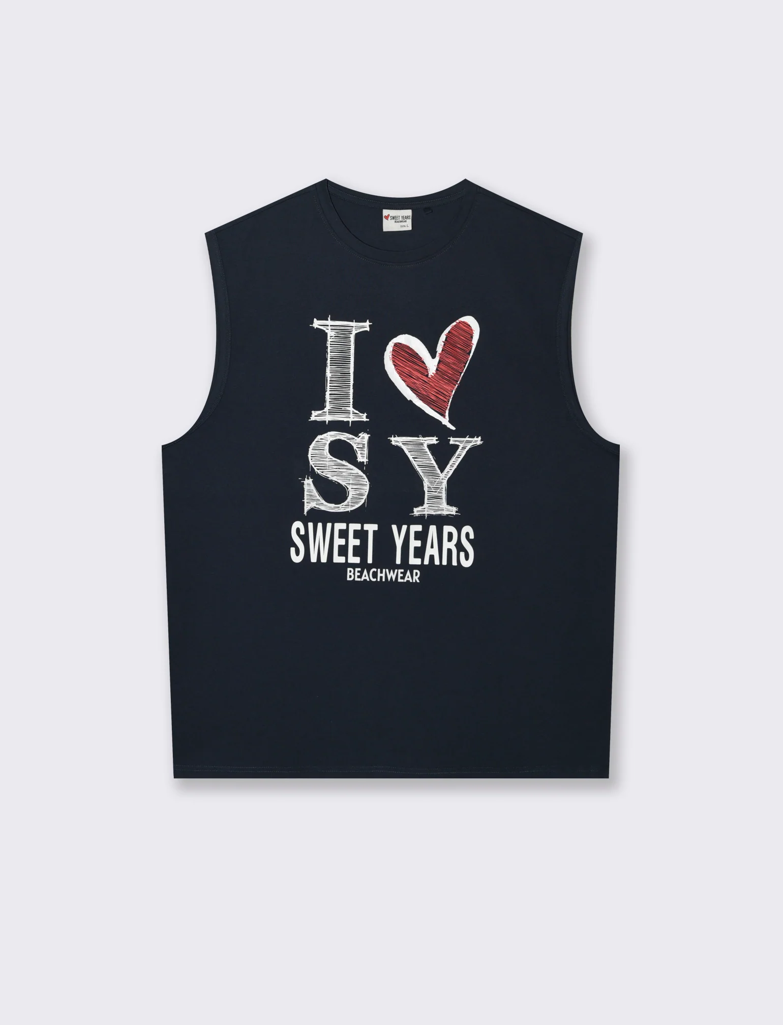 T-shirt senza maniche con stampa sweet years da uomo - Blu - Image 2