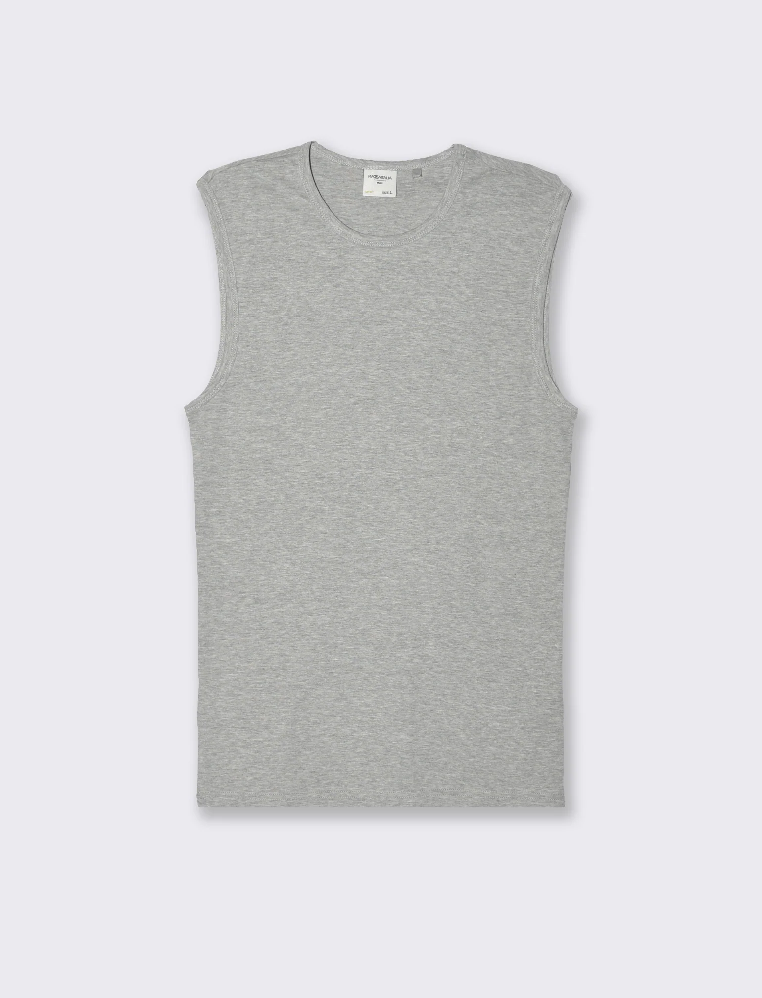 T-shirt senza maniche da uomo - Grigio mel. - Image 4