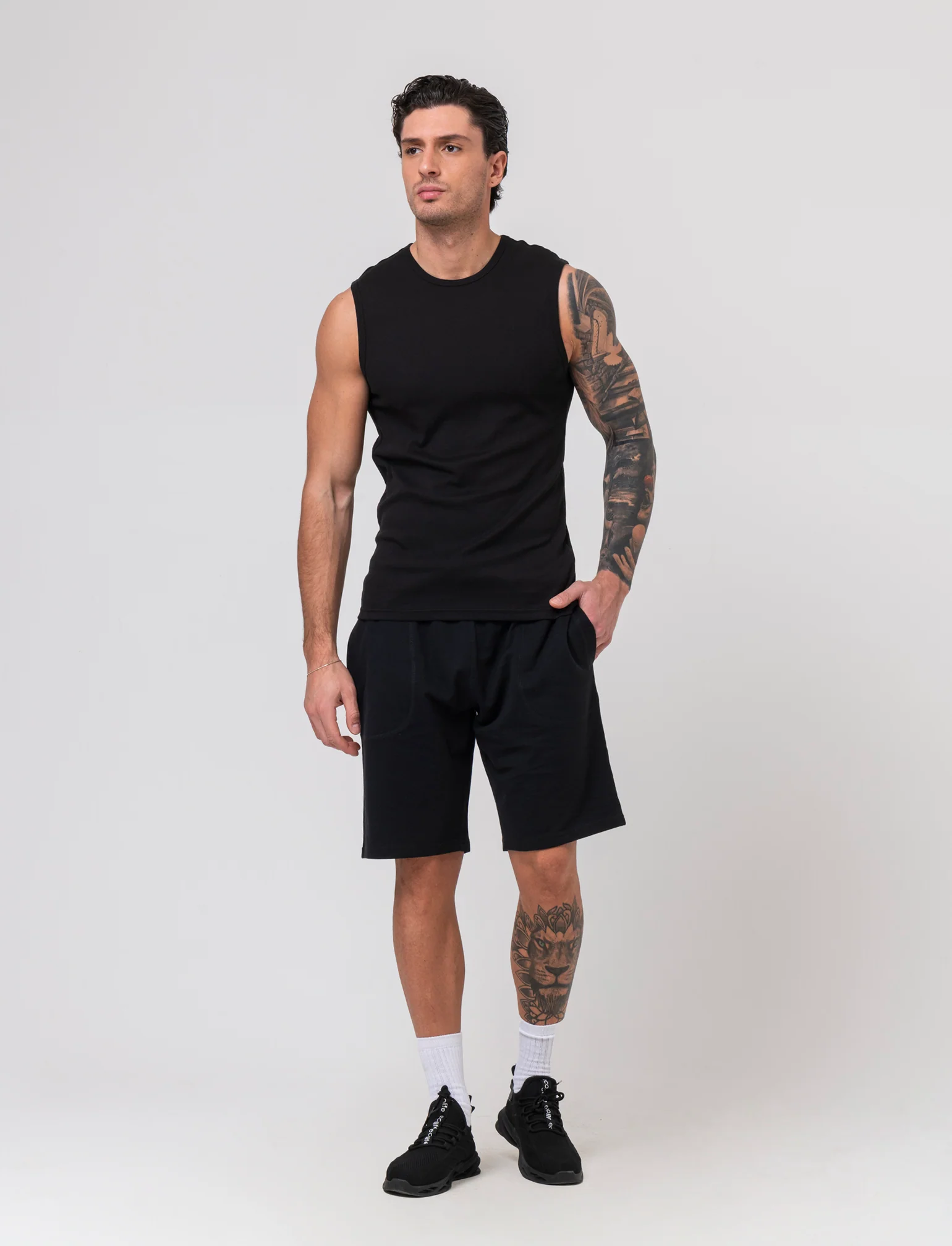 T-shirt senza maniche da uomo - Nero - Image 3