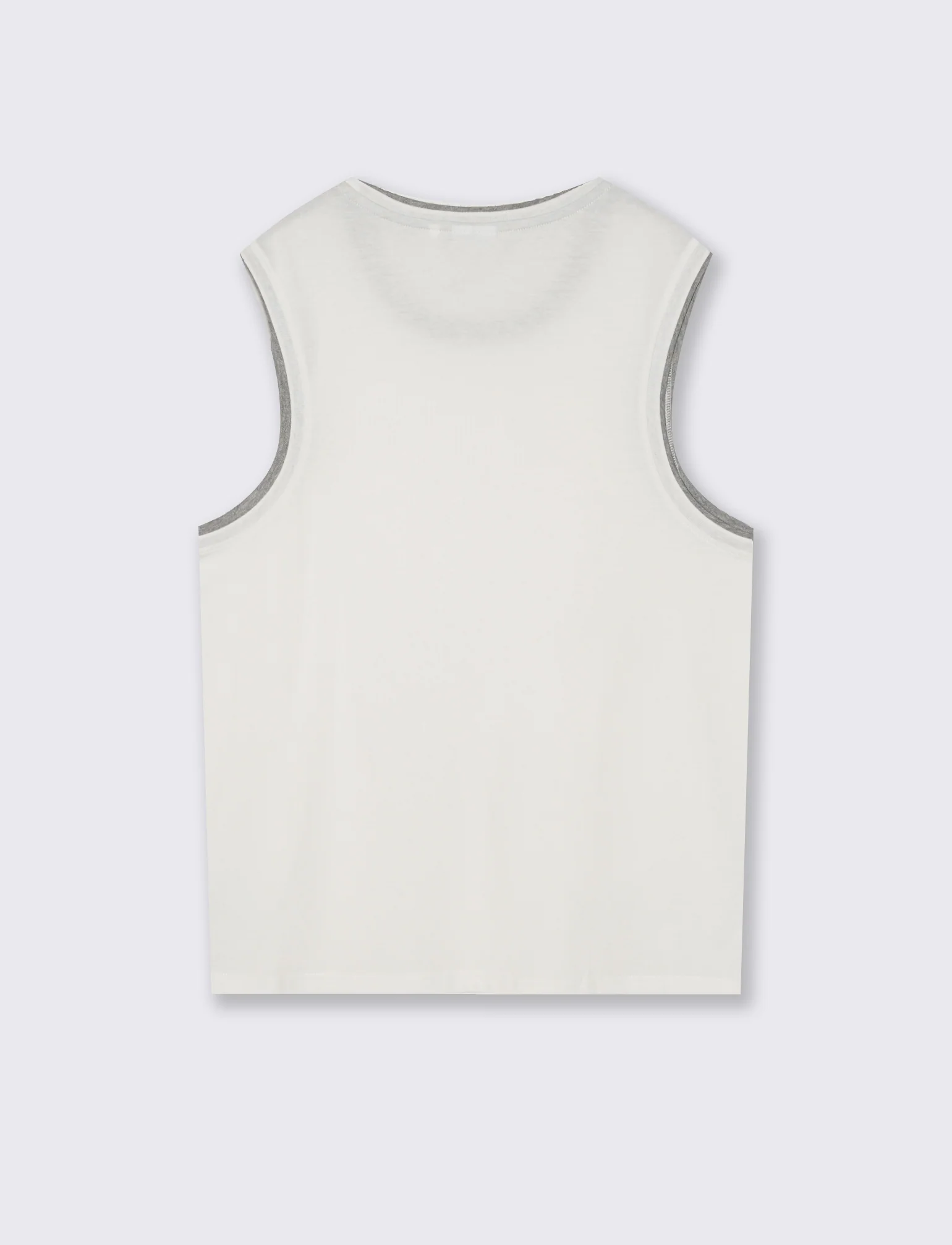 T-shirt senza maniche finto doppio capo - Bianco - Image 2