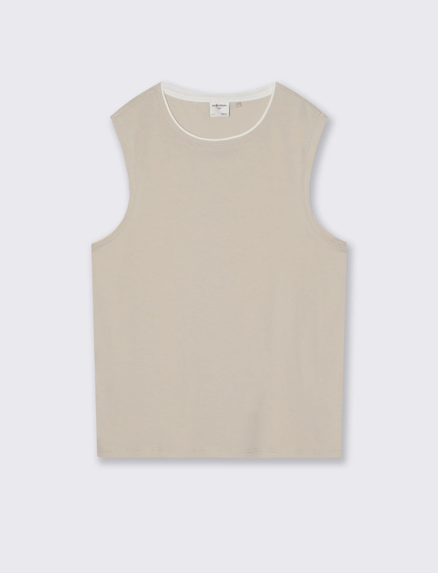 T-shirt senza maniche finto doppio capo - Grigio ghiaccio