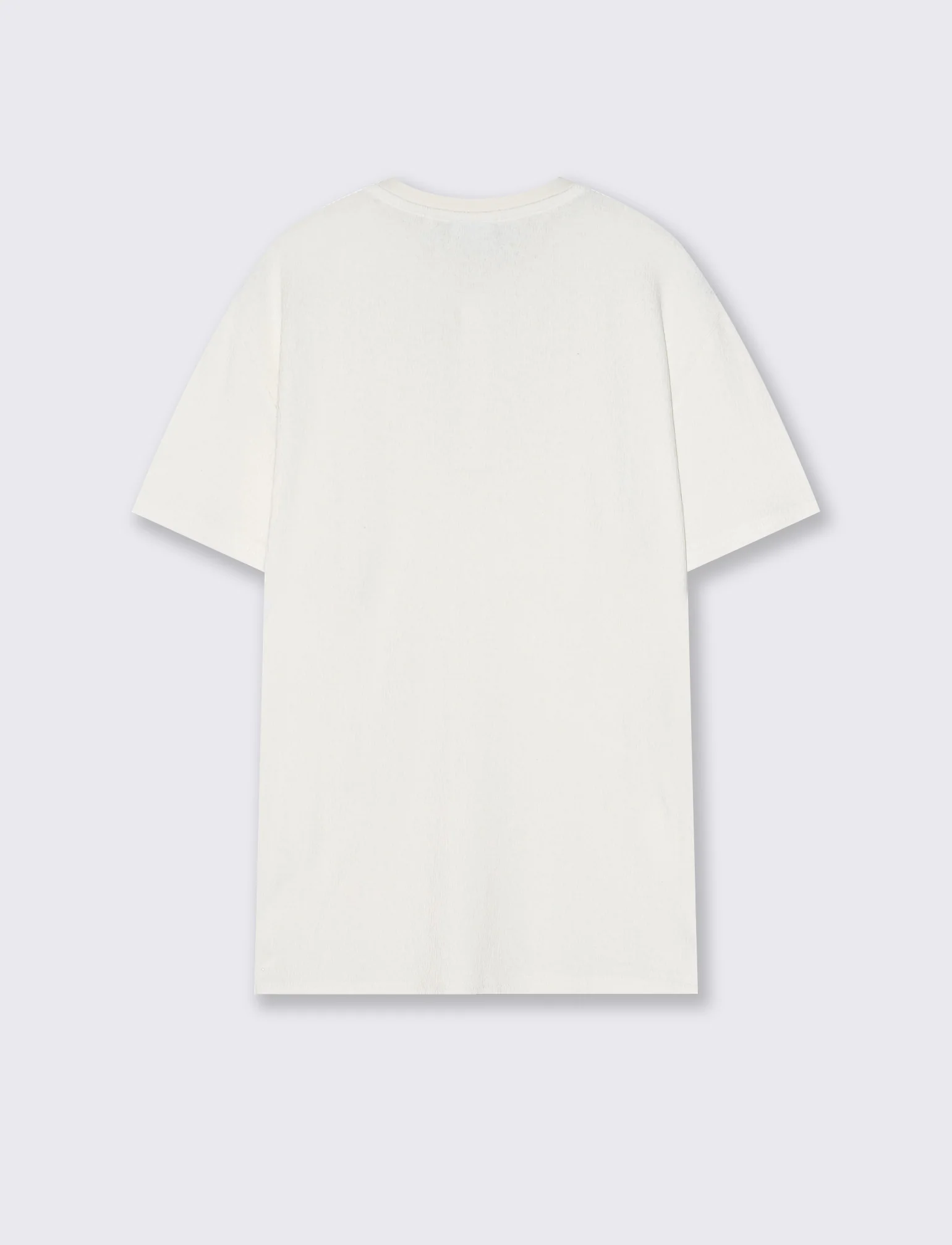 T-shirt Serafino in jacquard con colletto - Bianco sporco - Image 2