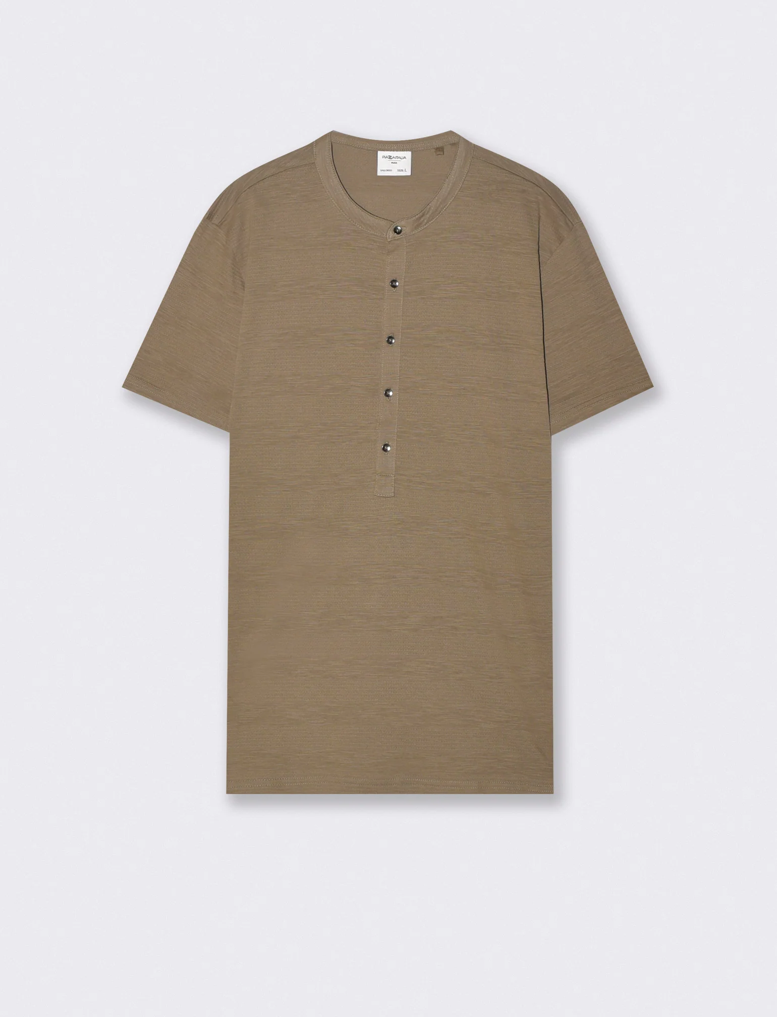 T-SHIRT SERAFINO IN JACQUARD STRUTTURATO - Verde kaki