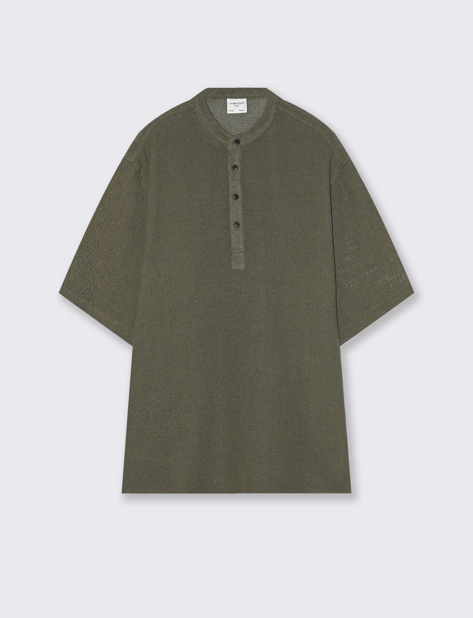 T-SHIRT SERAFINO IN TESSUTO DOBBY - Verde oliva