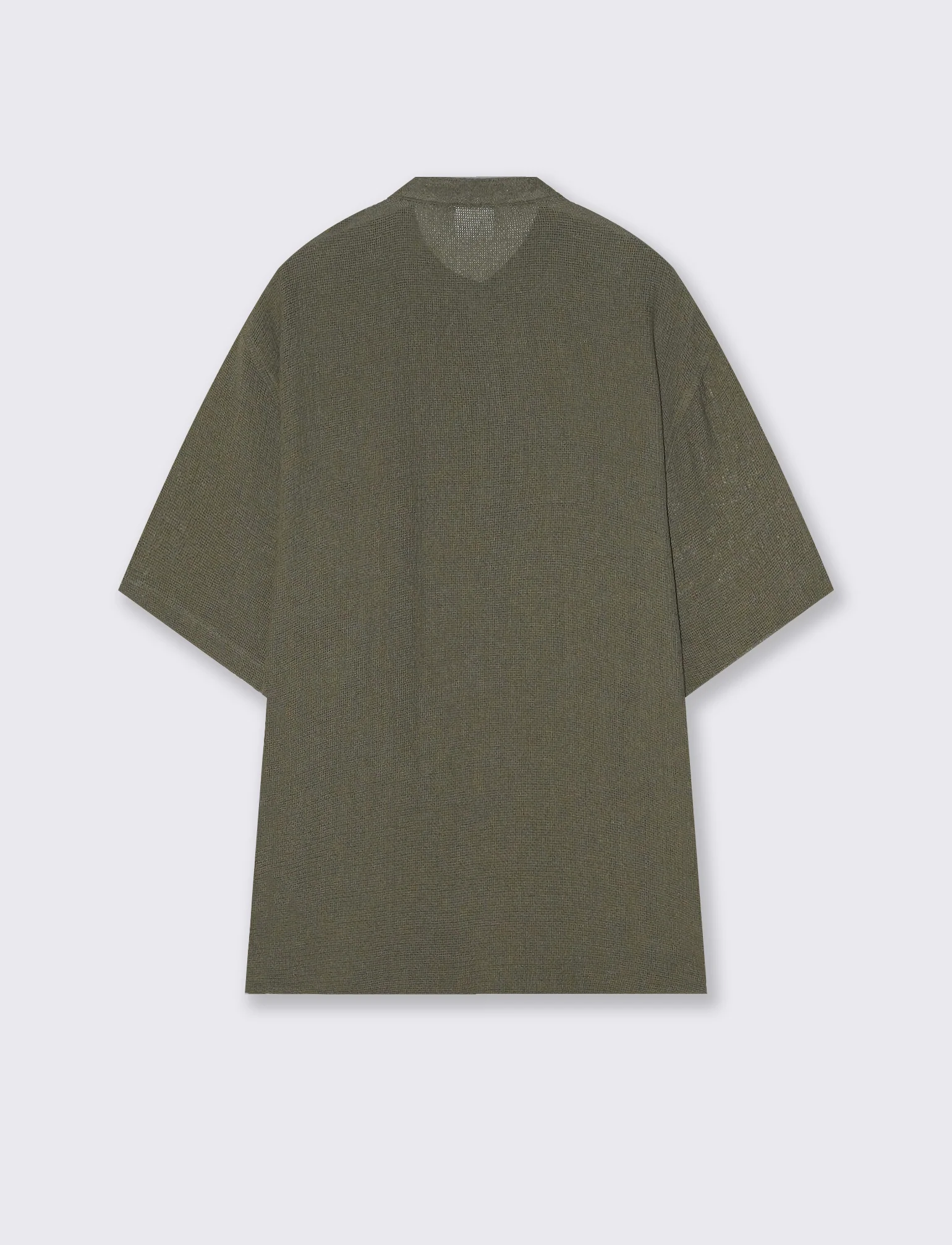 T-SHIRT SERAFINO IN TESSUTO DOBBY - Verde oliva - Image 2