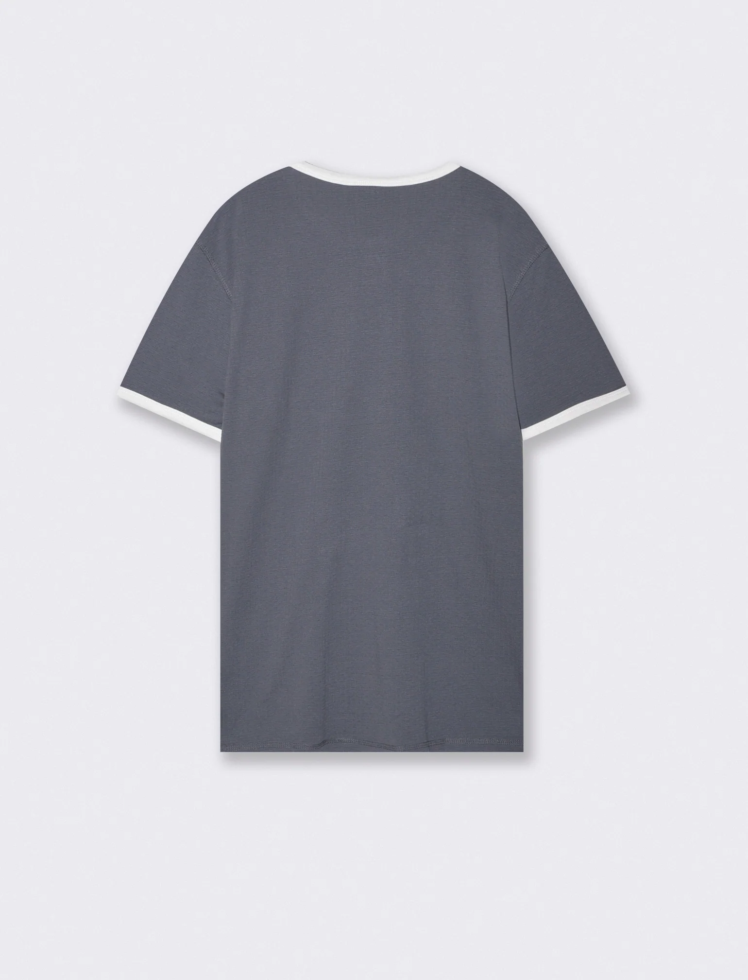 T-shirt Serafino in Tessuto Jacquard - Avion - Image 2