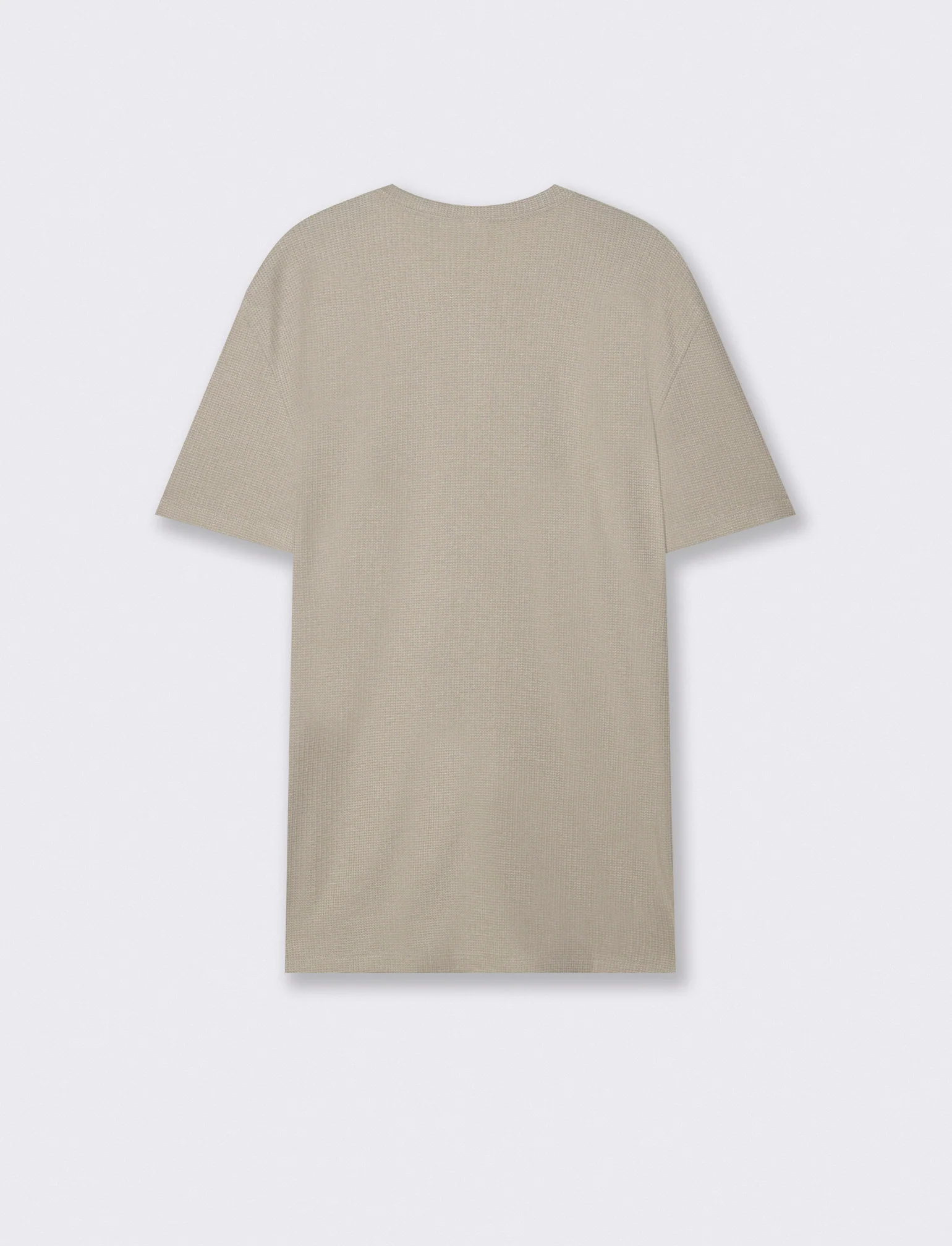 T-shirt serafino in tessuto waffle - Grigio stone - Image 2
