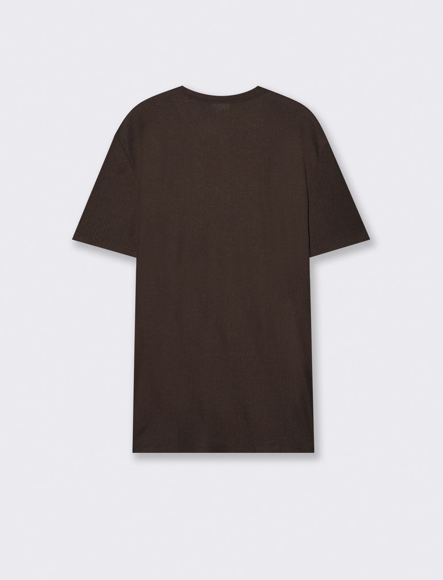 T-shirt serafino in tessuto waffle - Moro - Image 5