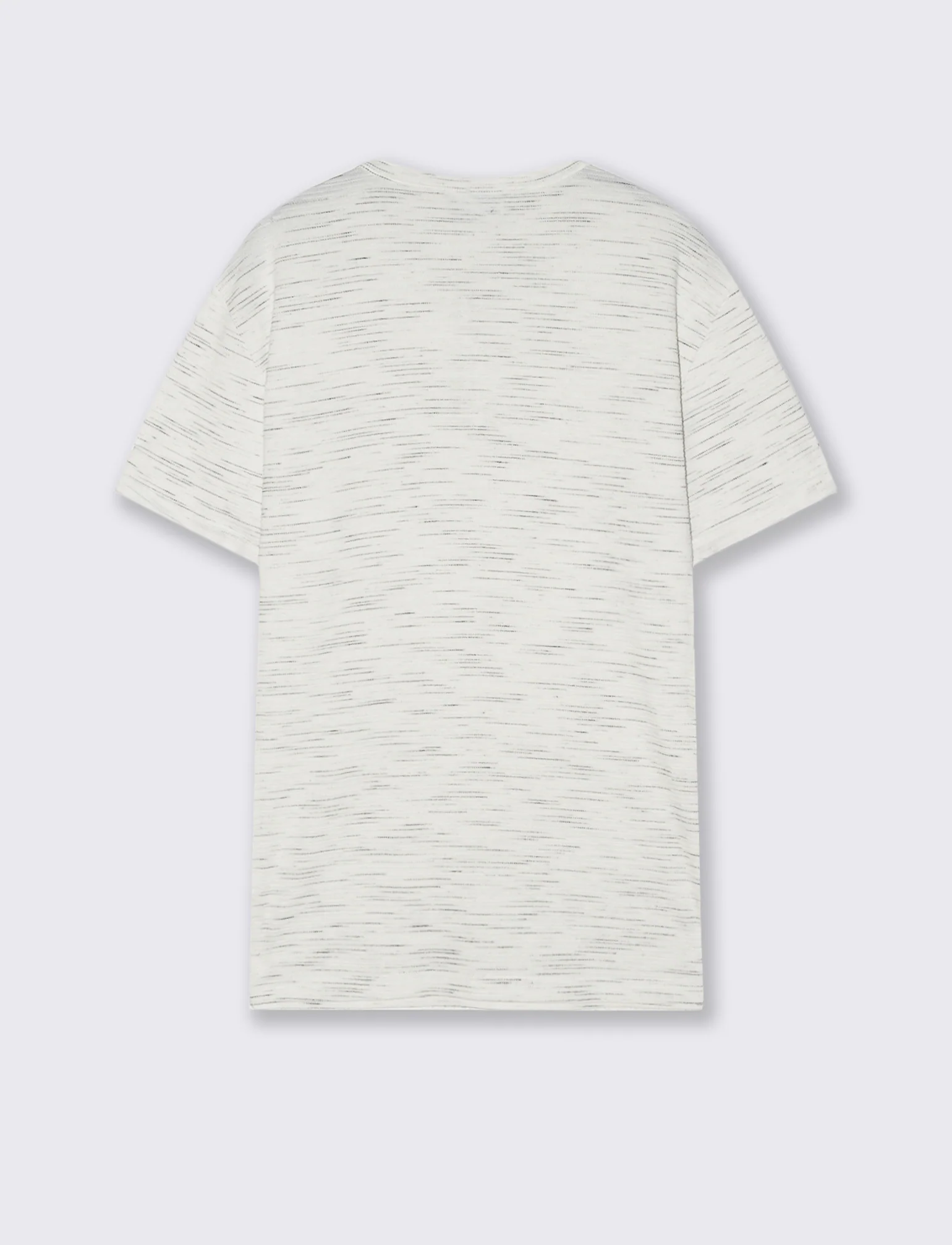 T-shirt serafino slub con bottoni legno - Bianco - Image 2