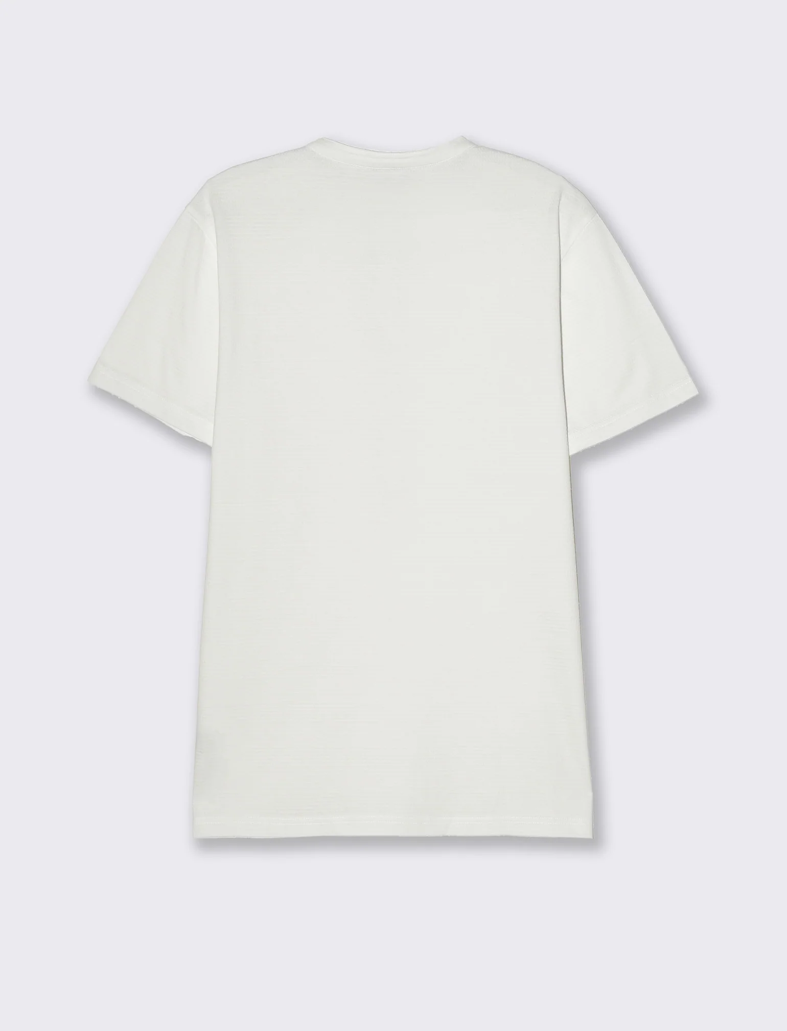 T-shirt serafino struttura jacquard da uomo - Bianco - Image 2