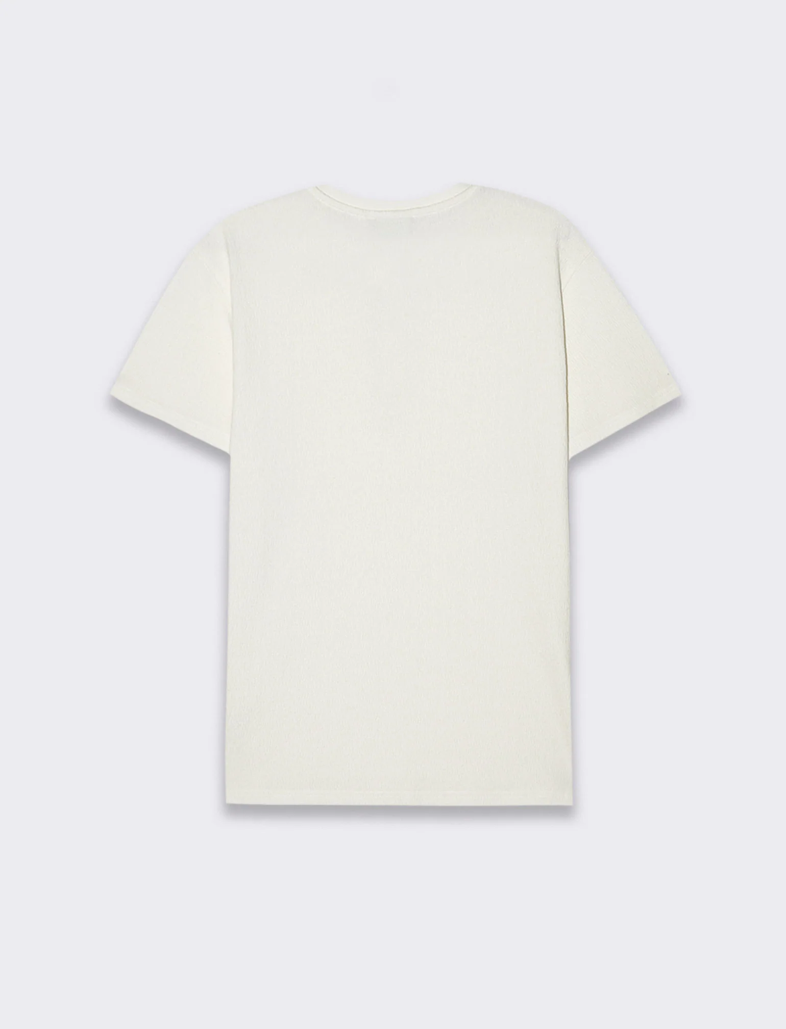 T-shirt serafino struttura jacquard da uomo - Bianco sporco - Image 5