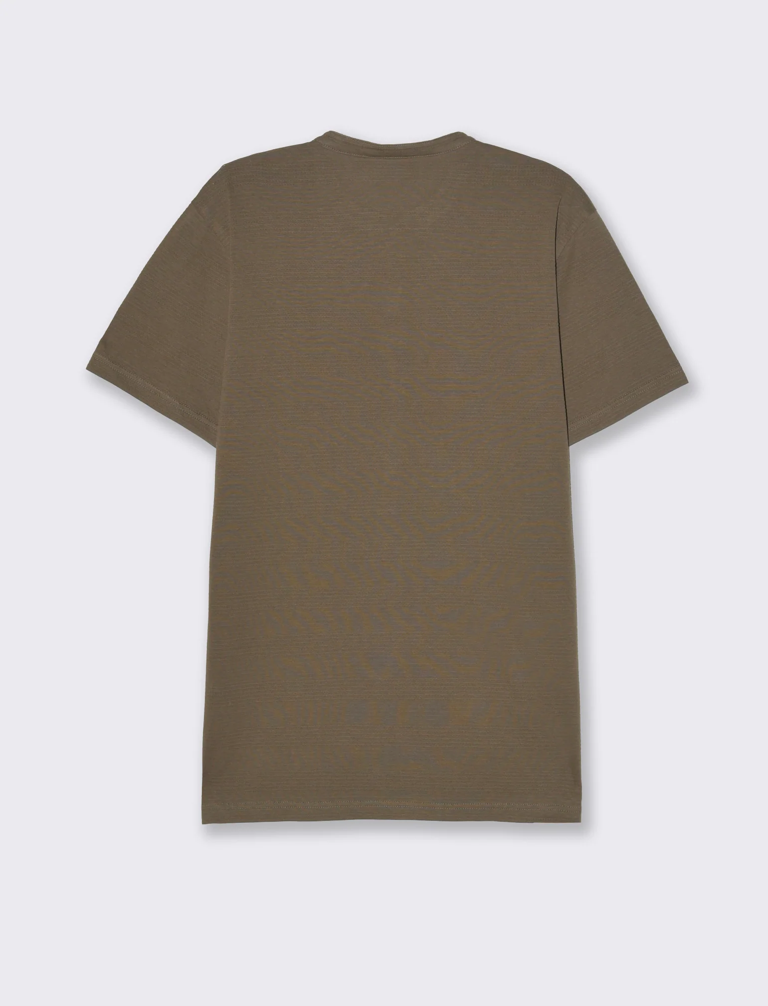 T-shirt serafino struttura jacquard da uomo - Verde kaki - Image 2
